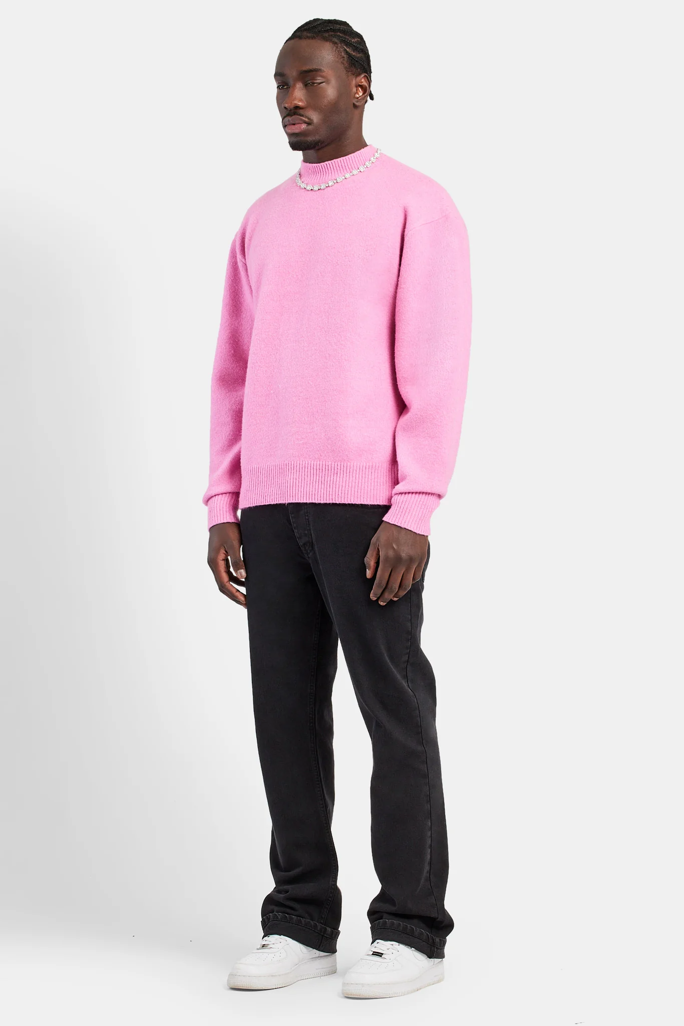 Cernucci Knitted Crew Neck Sweater - Pink - Image 4
