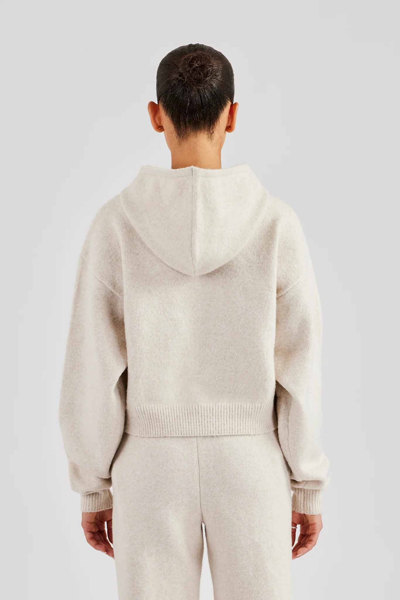 C Knitted Hoodie - Oatmeal - Image 2