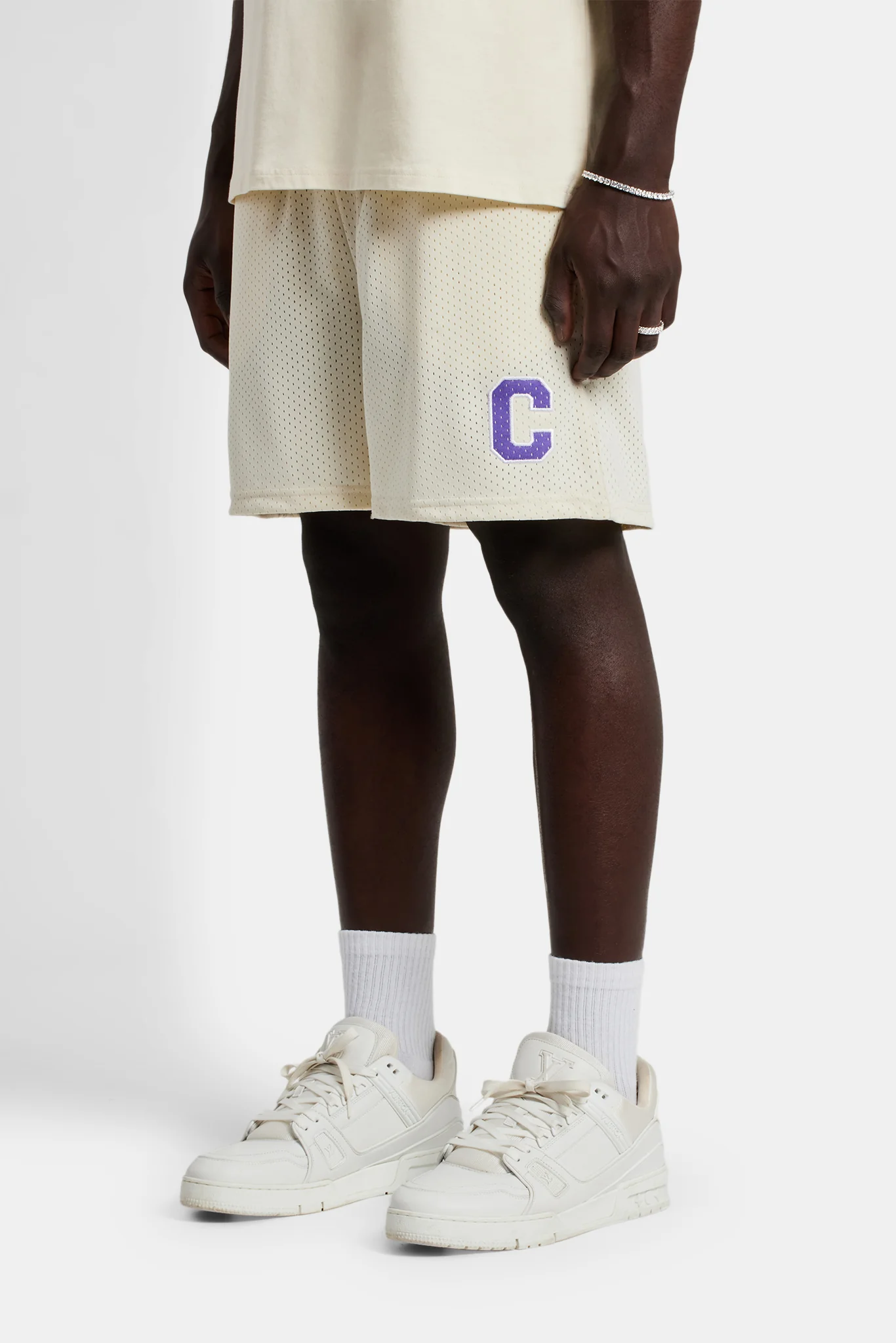 C Mesh Shorts - Cream - Image 4