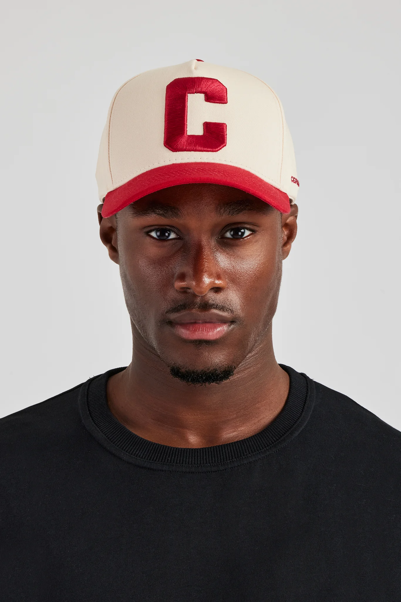 C Red Embroidered Hat - Off White - Image 2