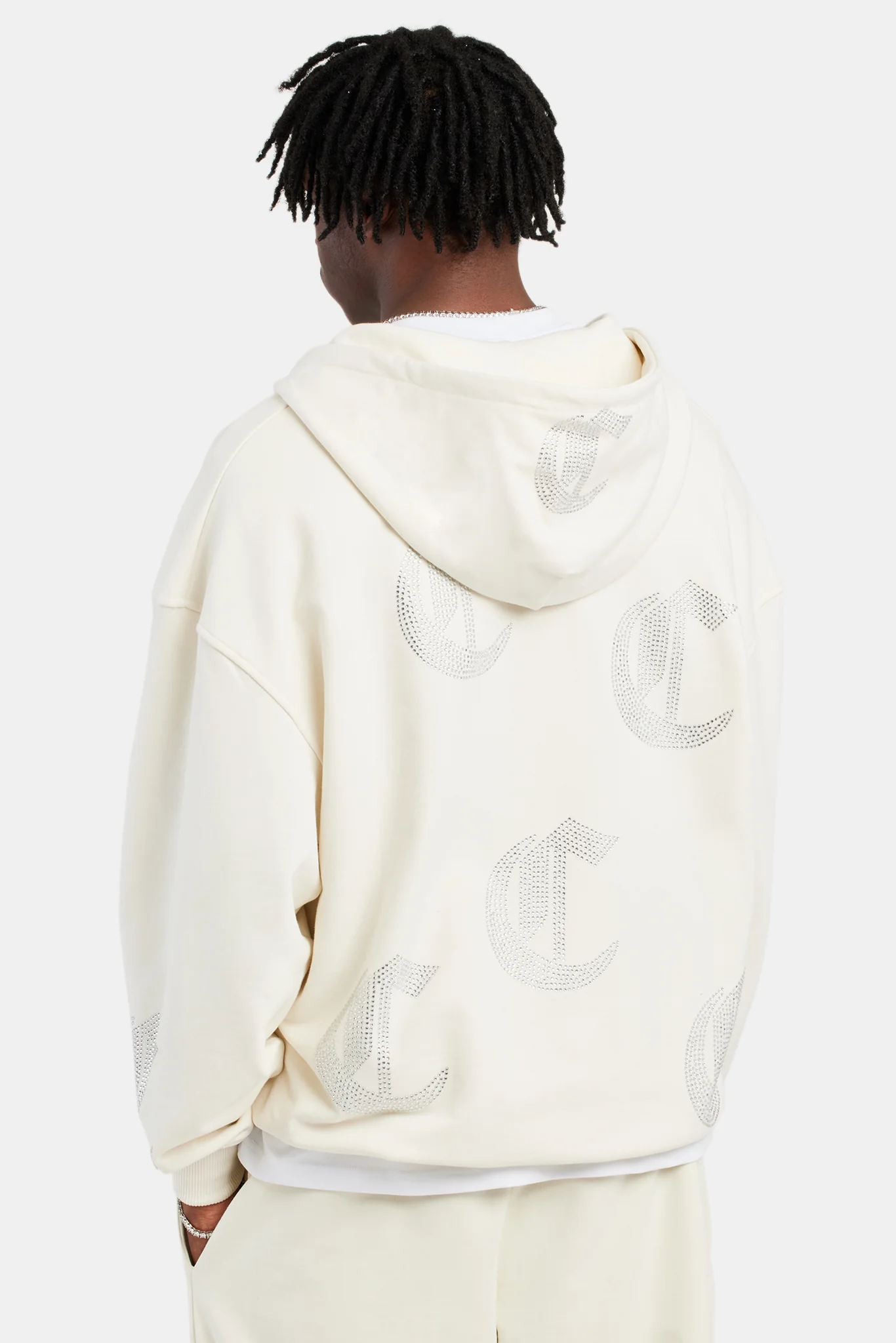 C Repeat Rhinestone Tracksuit - Ecru - Image 4