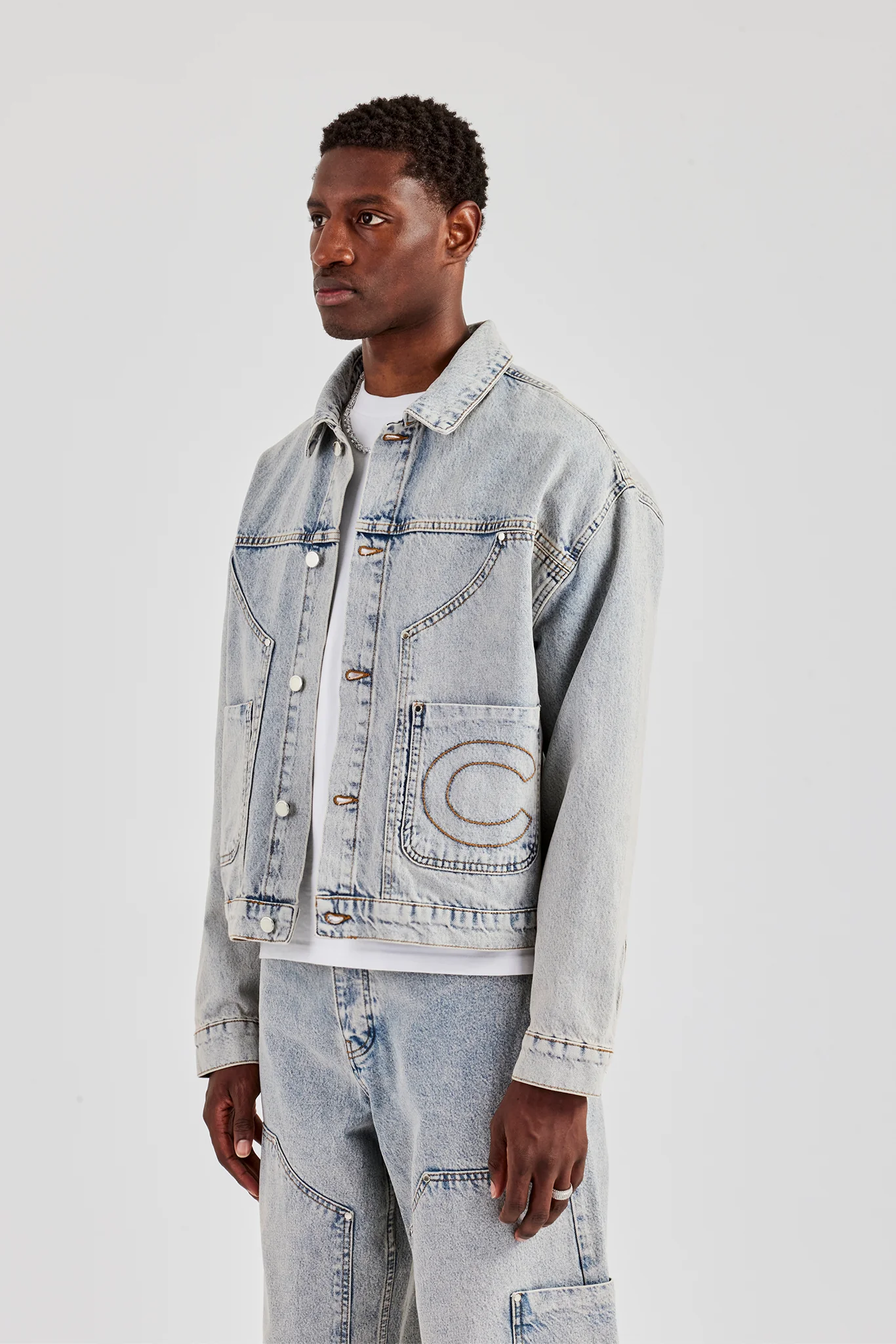 Carpenter Panel Denim Jacket - Antique Wash - Image 2