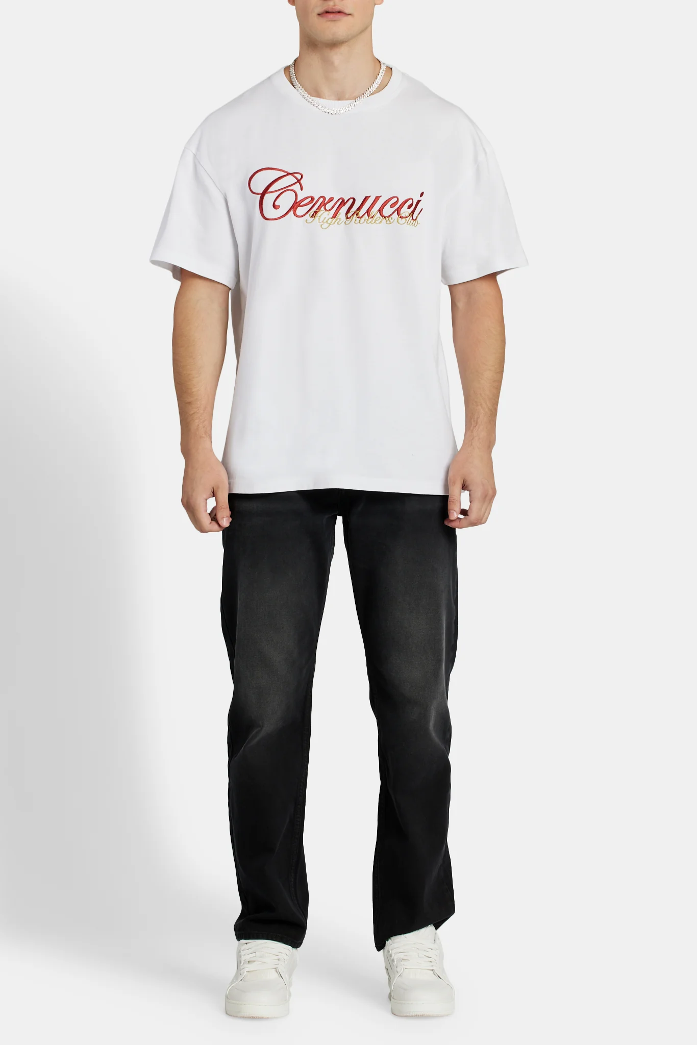 Casino Back Print Oversized T-Shirt - White - Image 4