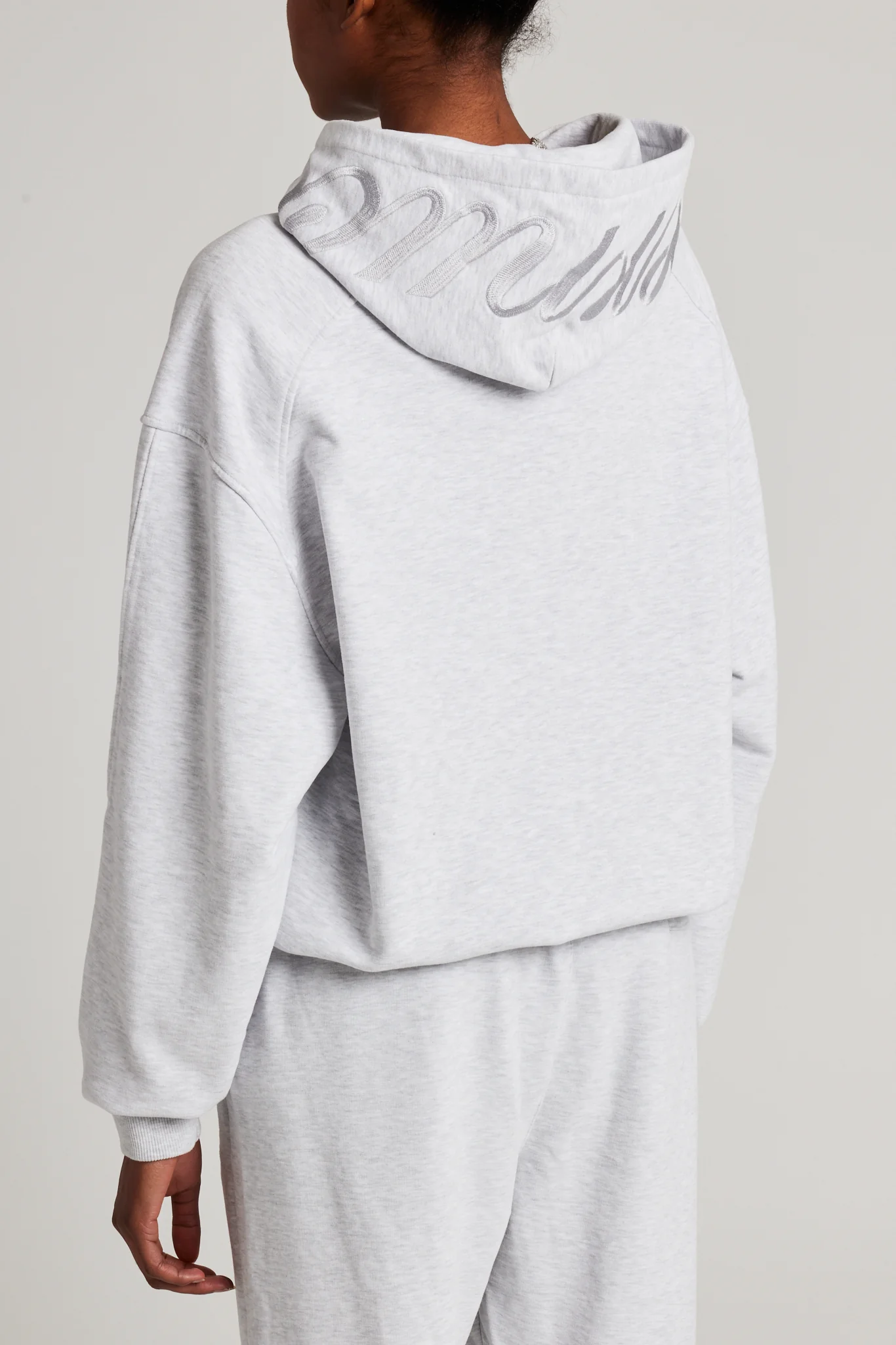CCC Applique Varsity Hoodie - Grey Marl - Image 3