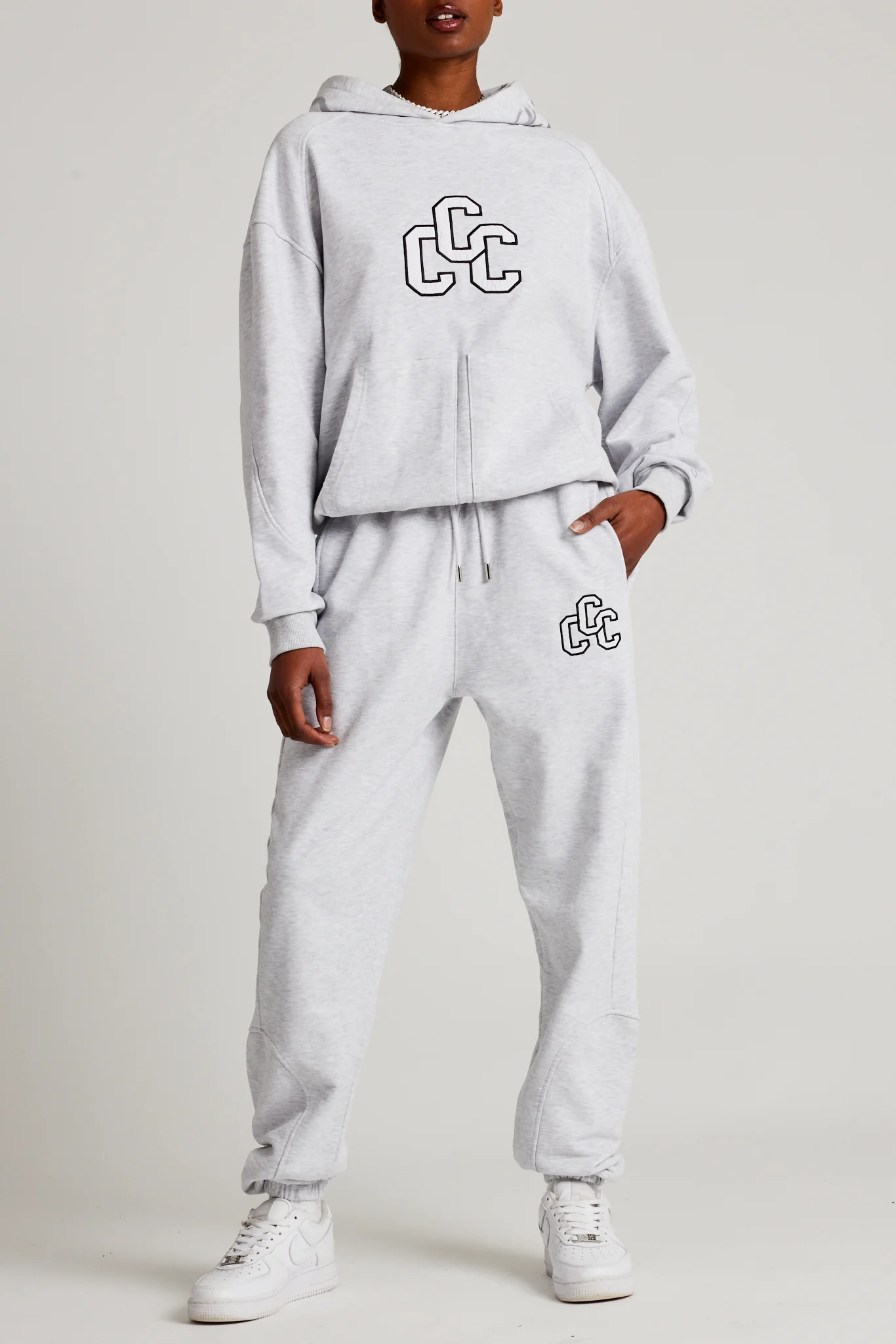 CCC Applique Varsity Jogger - Grey Marl - Image 3