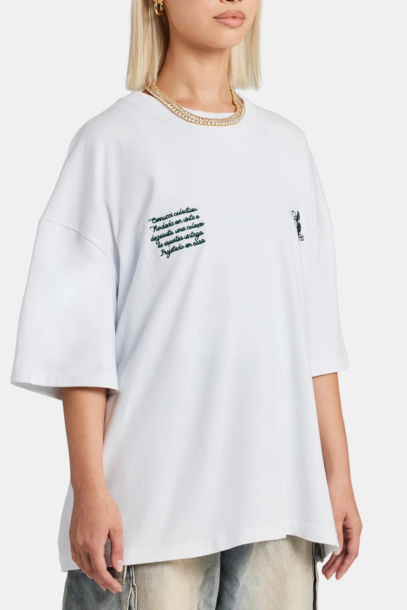 CCC Applique Varsity T-shirt - White - Image 4