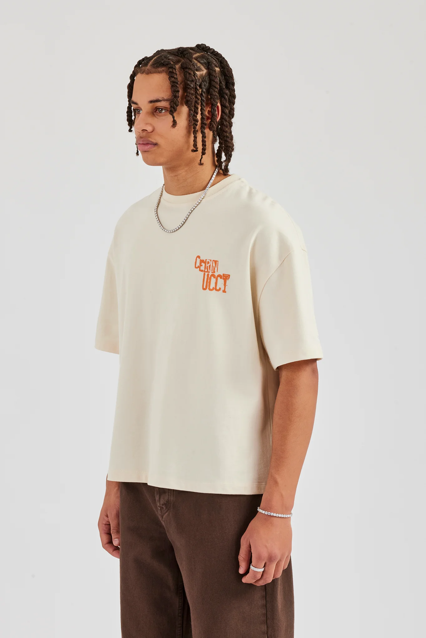 CCC Back Print Boxy T-Shirt - Off White - Image 3