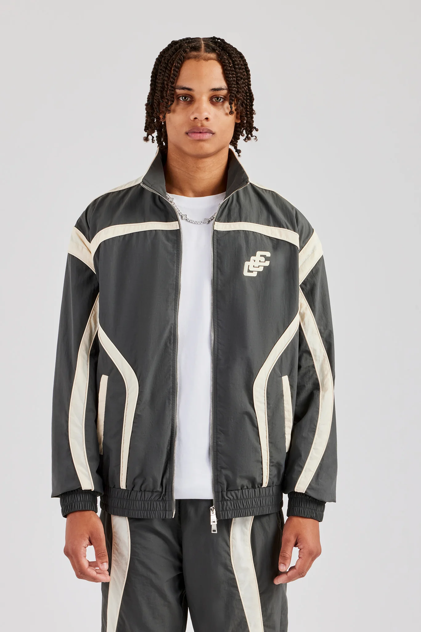 CCC Nylon Zip Through Jacket - Charcoal - Image 2