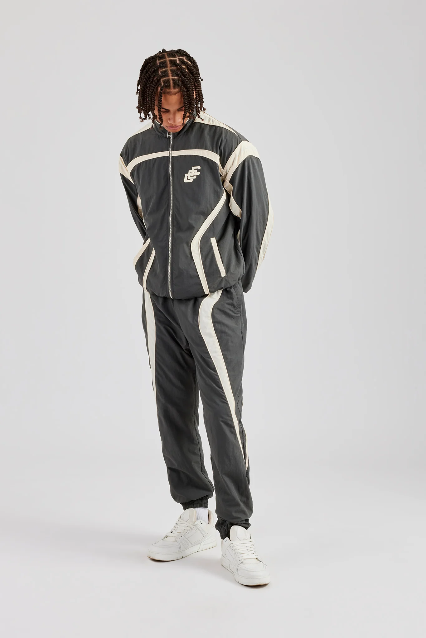 CCC Nylon Zip Through Tracksuit - Charcoal - Image 6