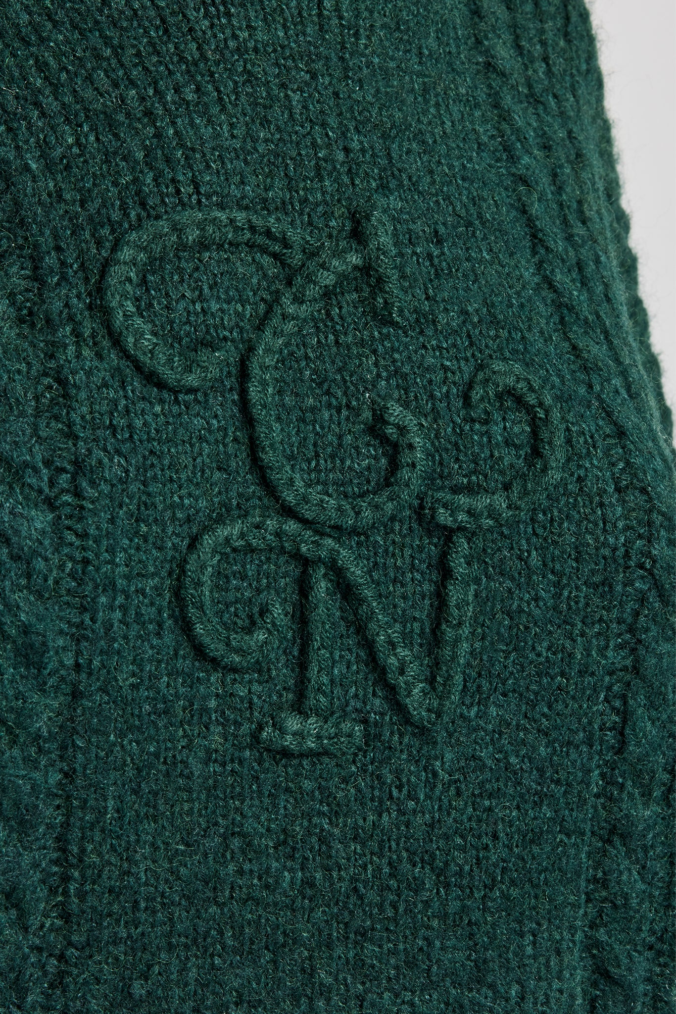 CCC Spliced Cable Knit Hoodie - Forest Green - Image 4