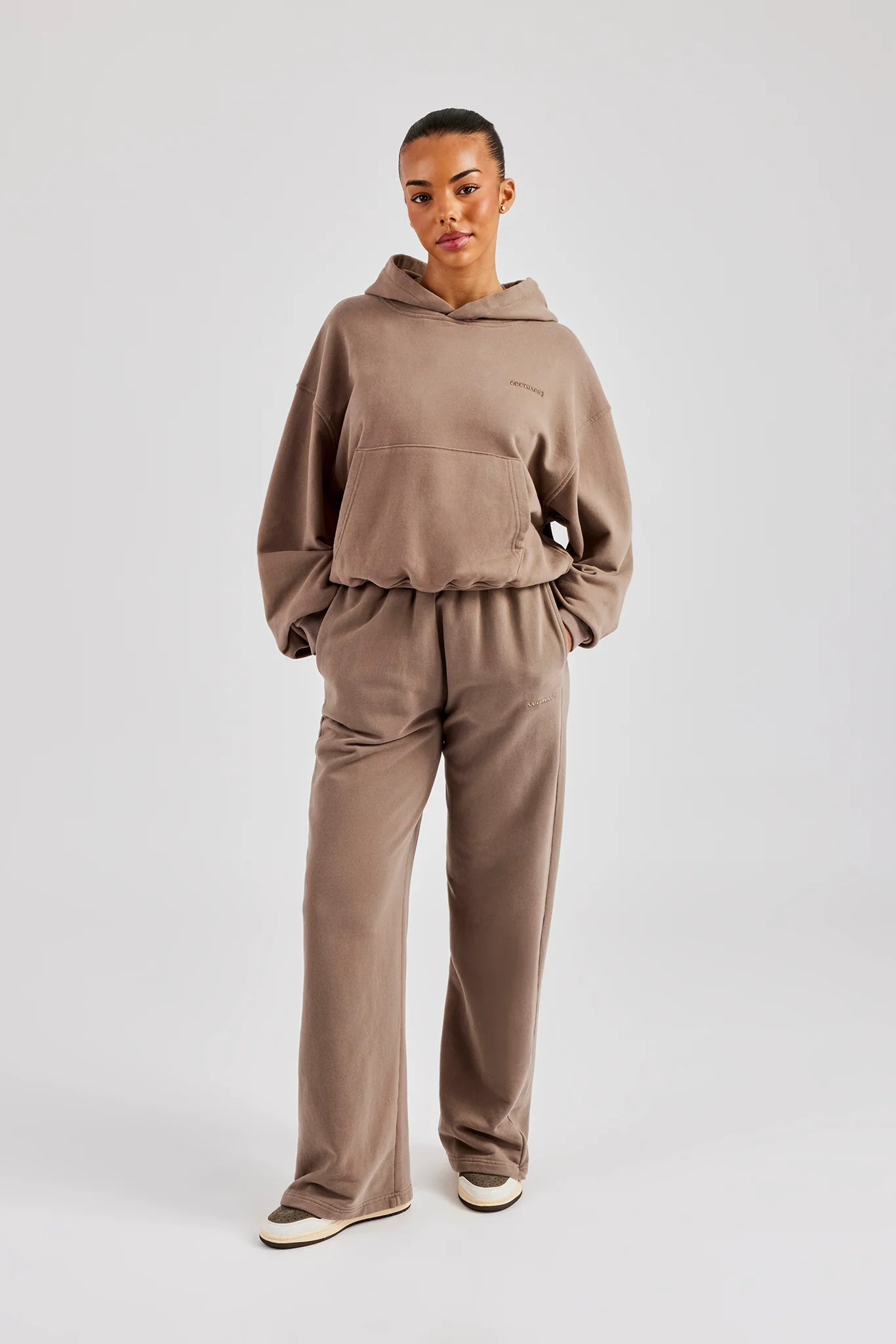 Cernucci Bubble Boxy Hoodie - Taupe - Image 4