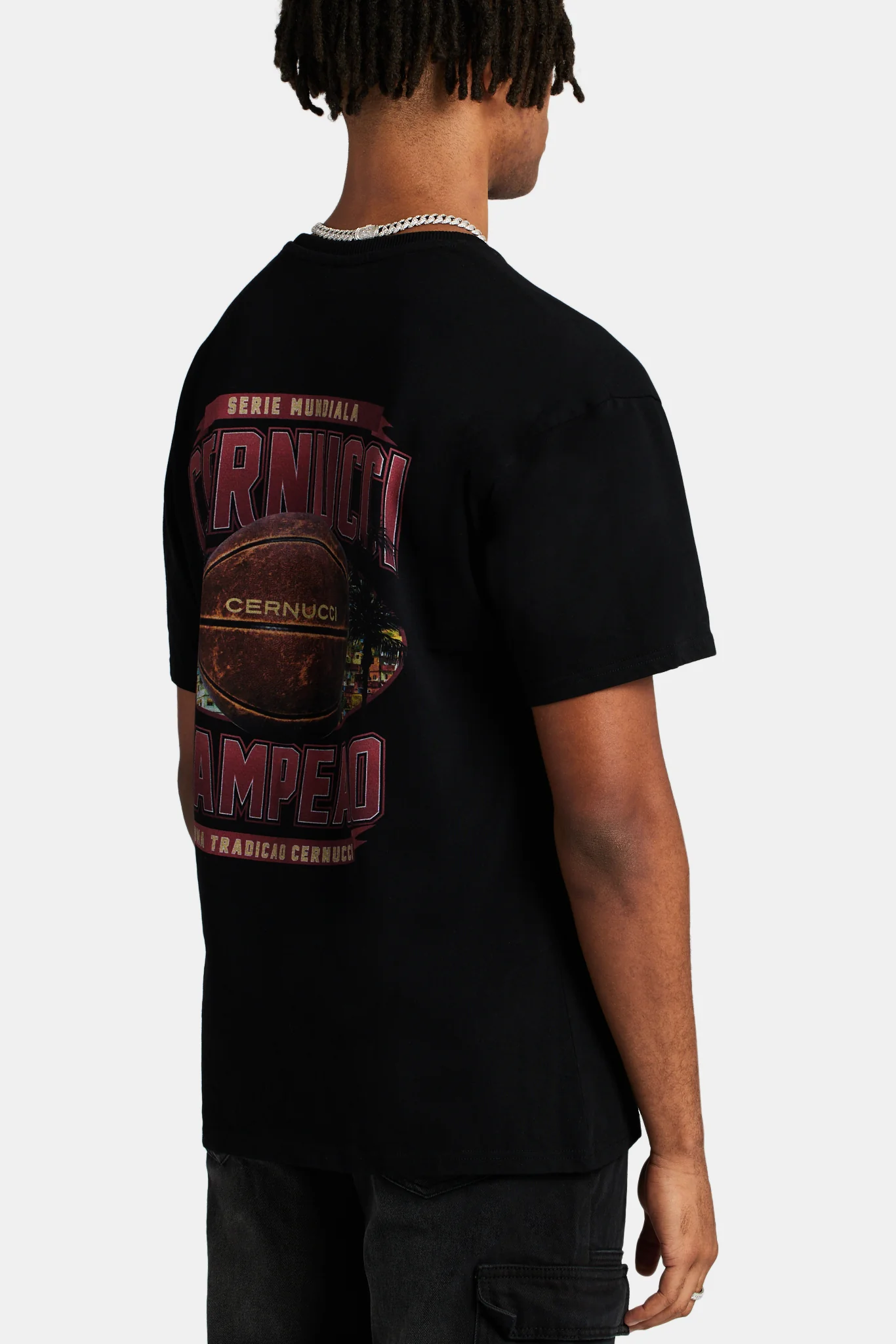 Cernucci Campeao Graphic Oversized T-shirt - Black - Image 3
