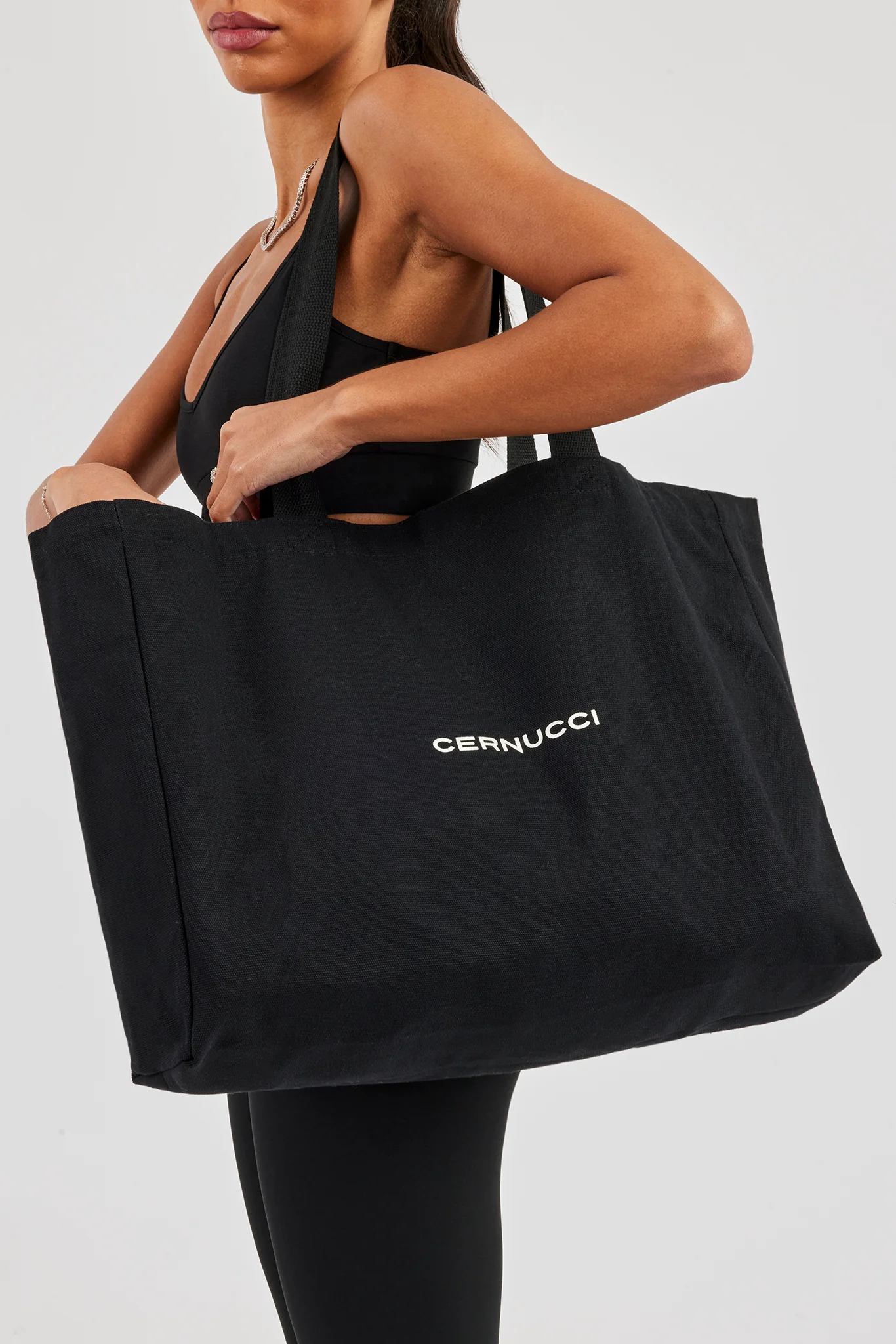 Cernucci Canvas Tote Bag - Black - Image 4