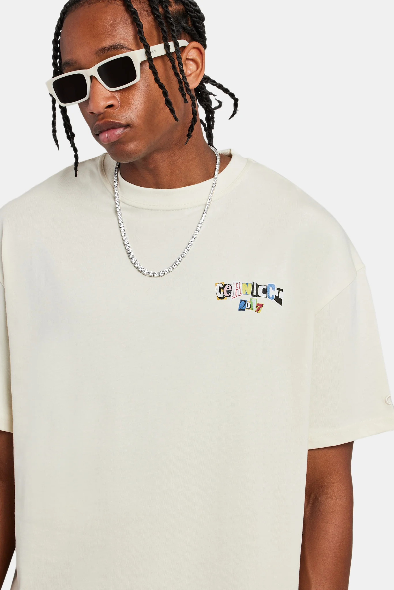 Cernucci Collage Oversized T-Shirt - Ecru - Image 2