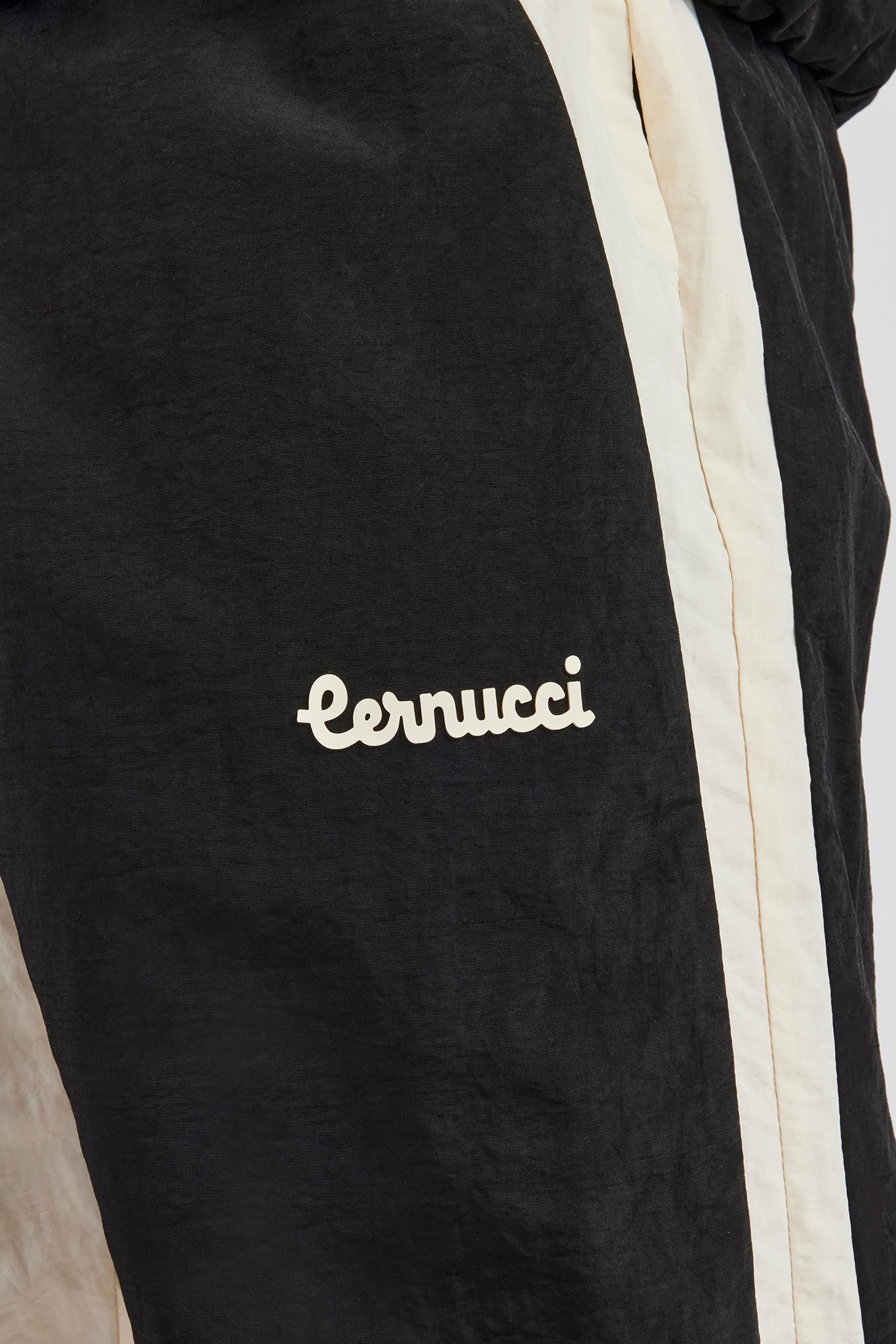 Cernucci Contrast Panel Nylon Track Pant - Black - Image 4