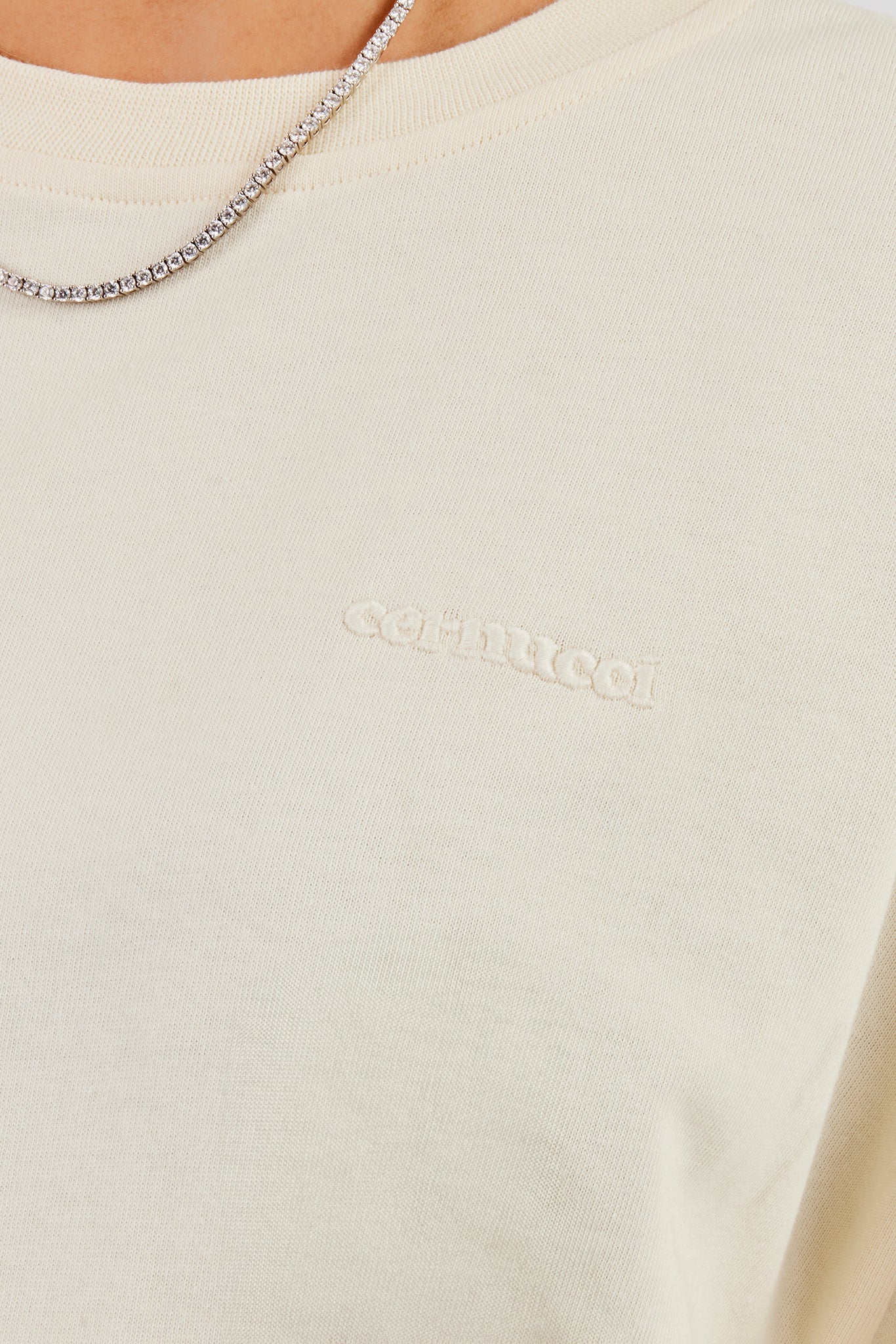 Cernucci Cropped T-Shirt - Butter Yellow - Image 2
