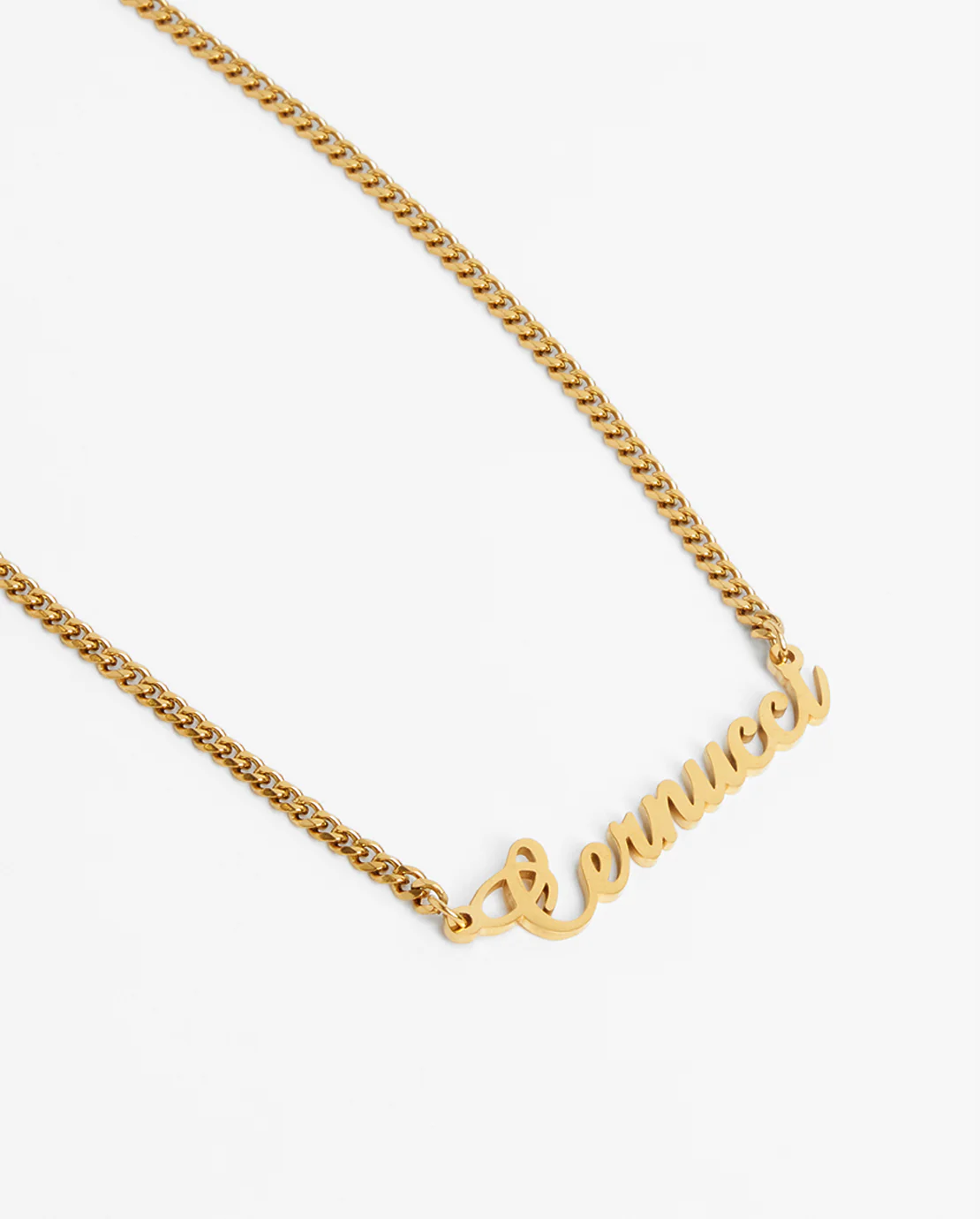 Cernucci Cursive Font Necklace - Gold - Image 2