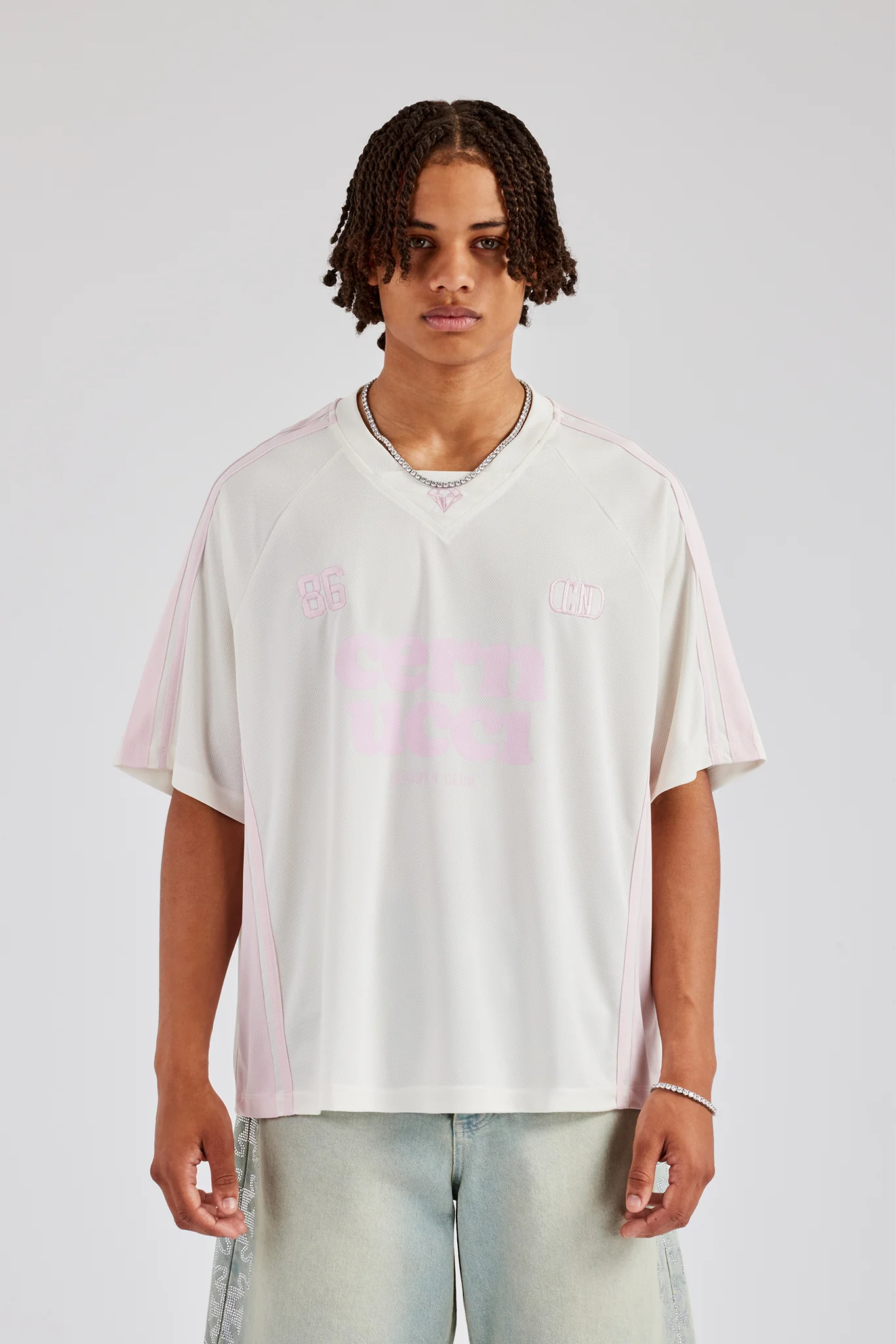 Cernucci Embroidered Football Top - Ecru - Image 2