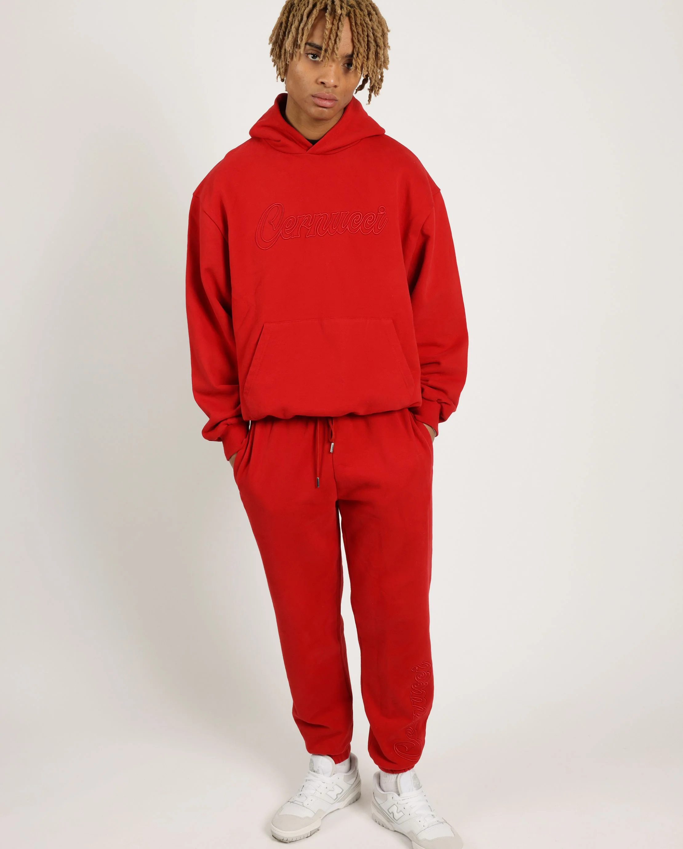 Cernucci Embroidered Jogger - Red - Image 3