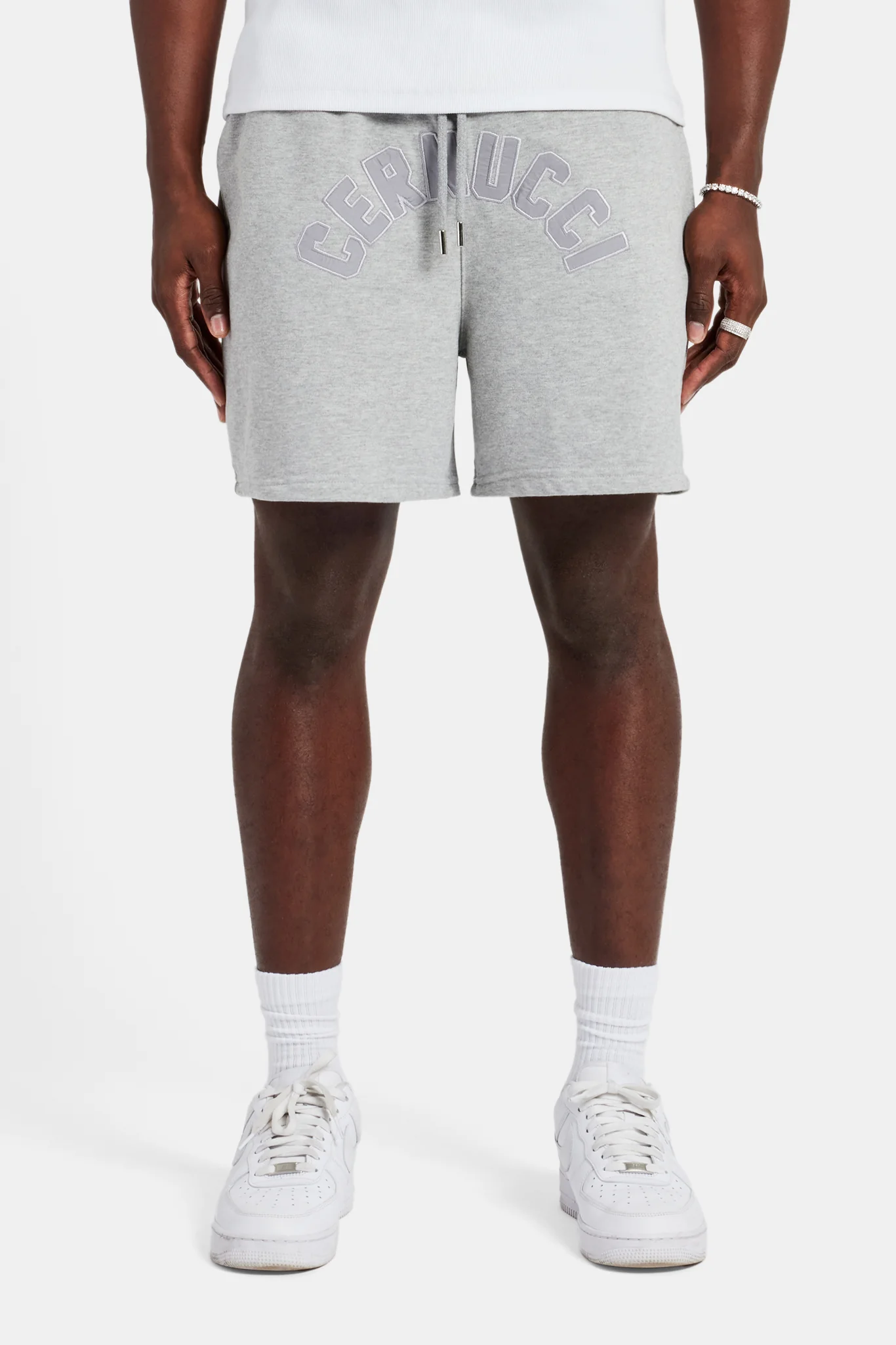 Cernucci Embroidered Shorts - Ash Grey - Image 2