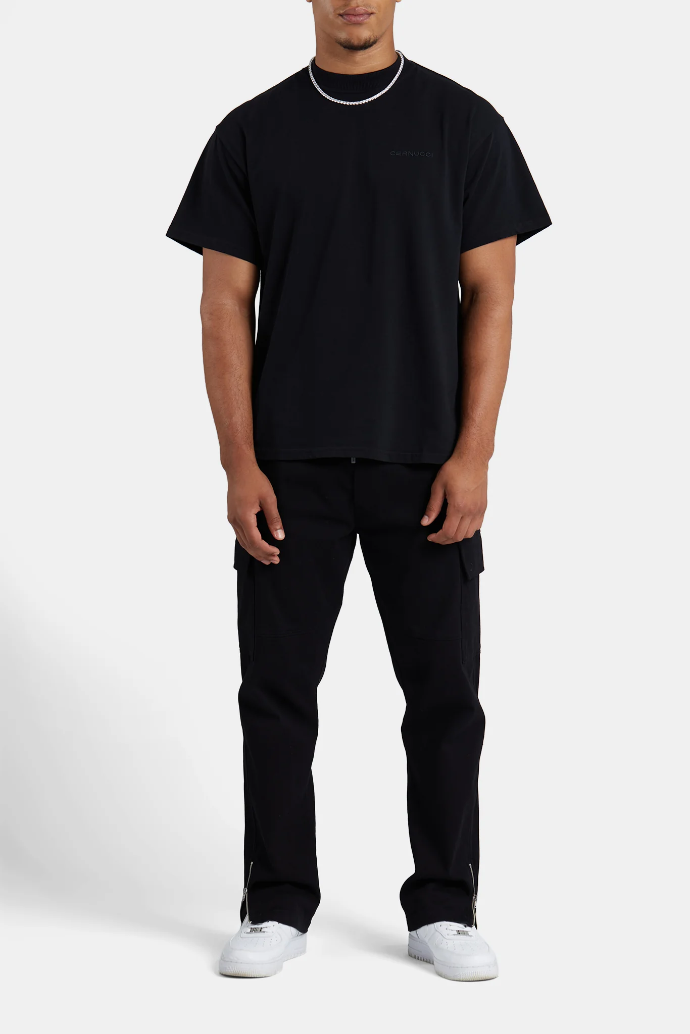 Cernucci Embroidered T-Shirt - Black - Image 3