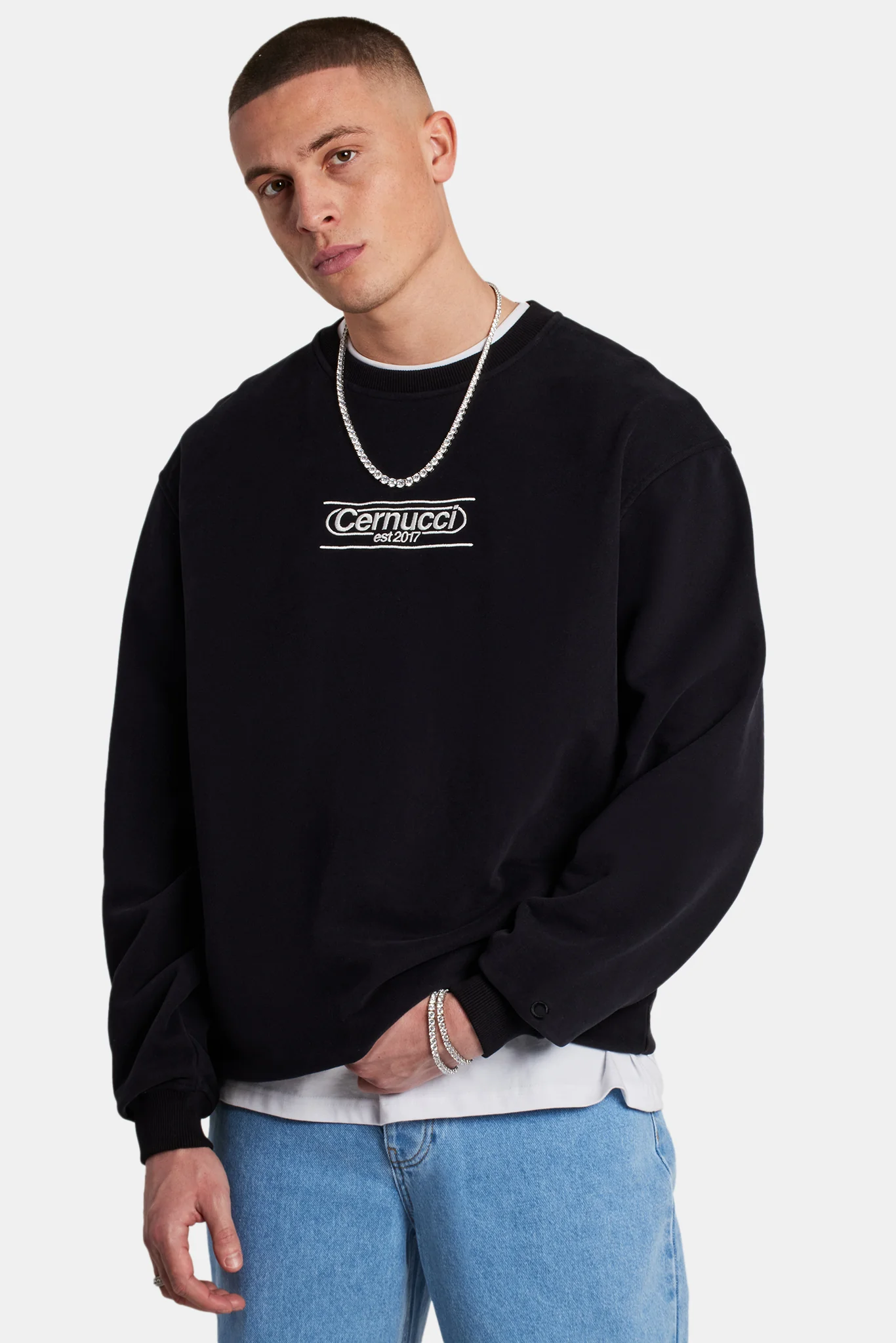 Cernucci Est Embroidered Sweatshirt - Black