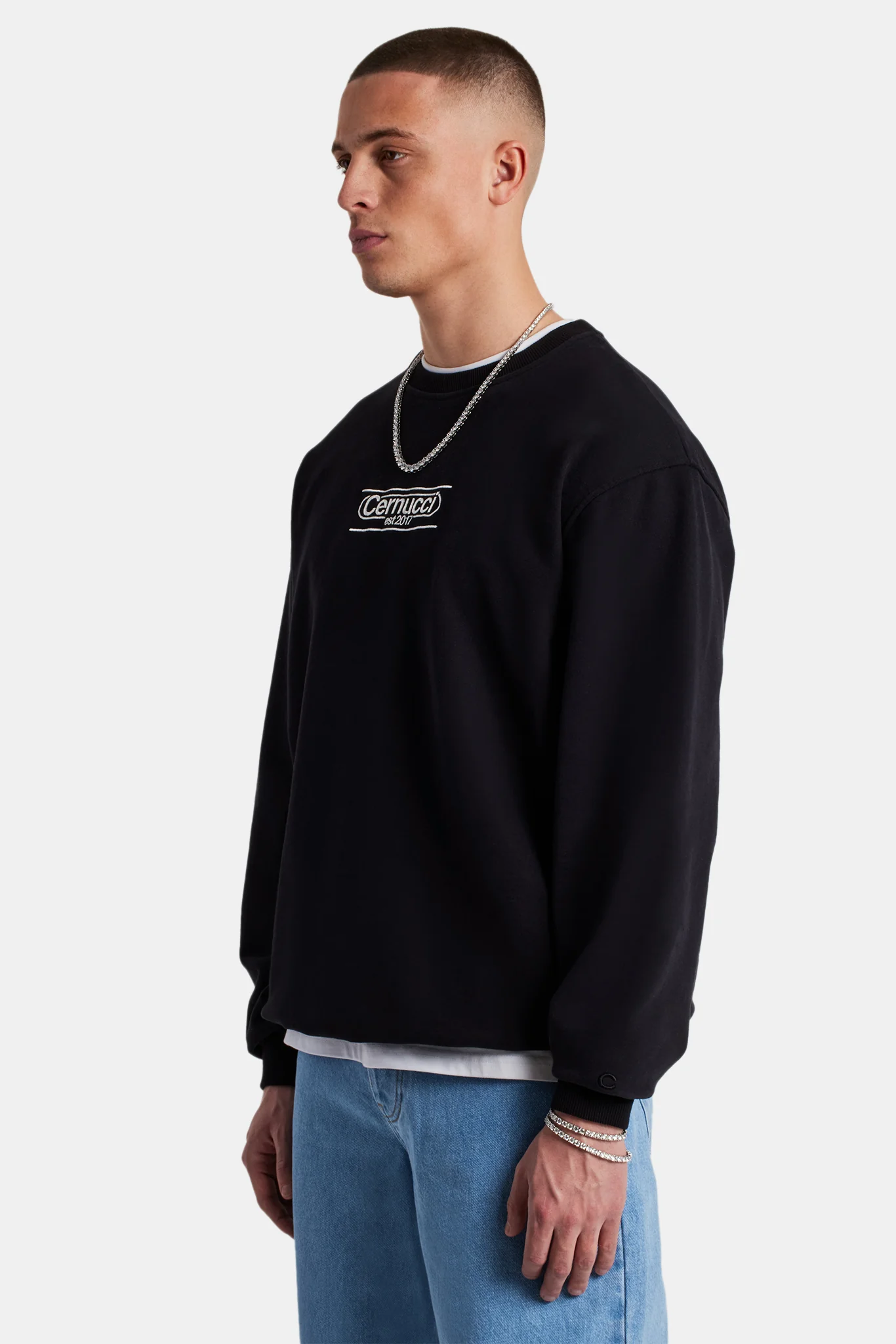 Cernucci Est Embroidered Sweatshirt - Black - Image 2