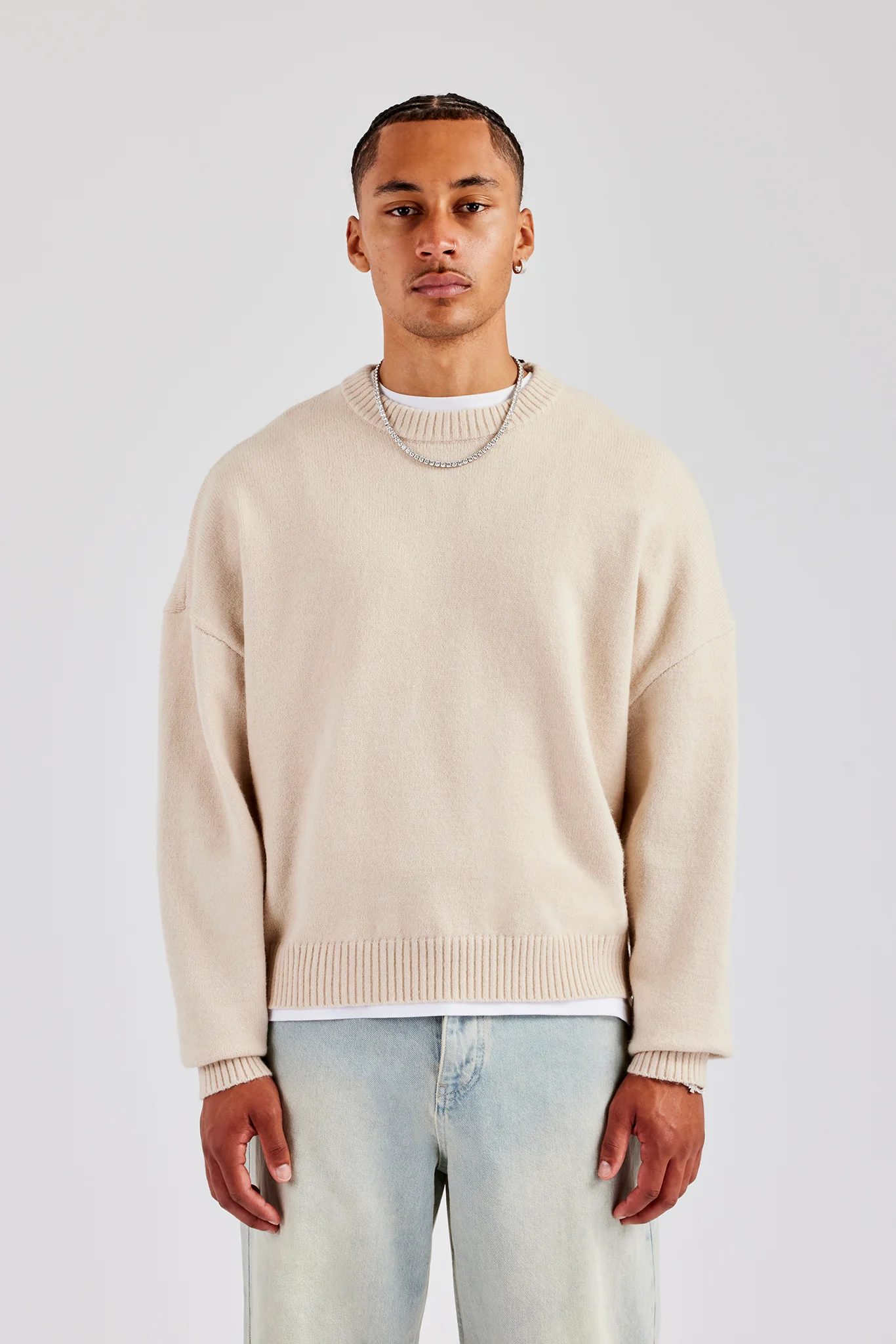 Cernucci Fluffy Intarsia Sweater - Off White - Image 2