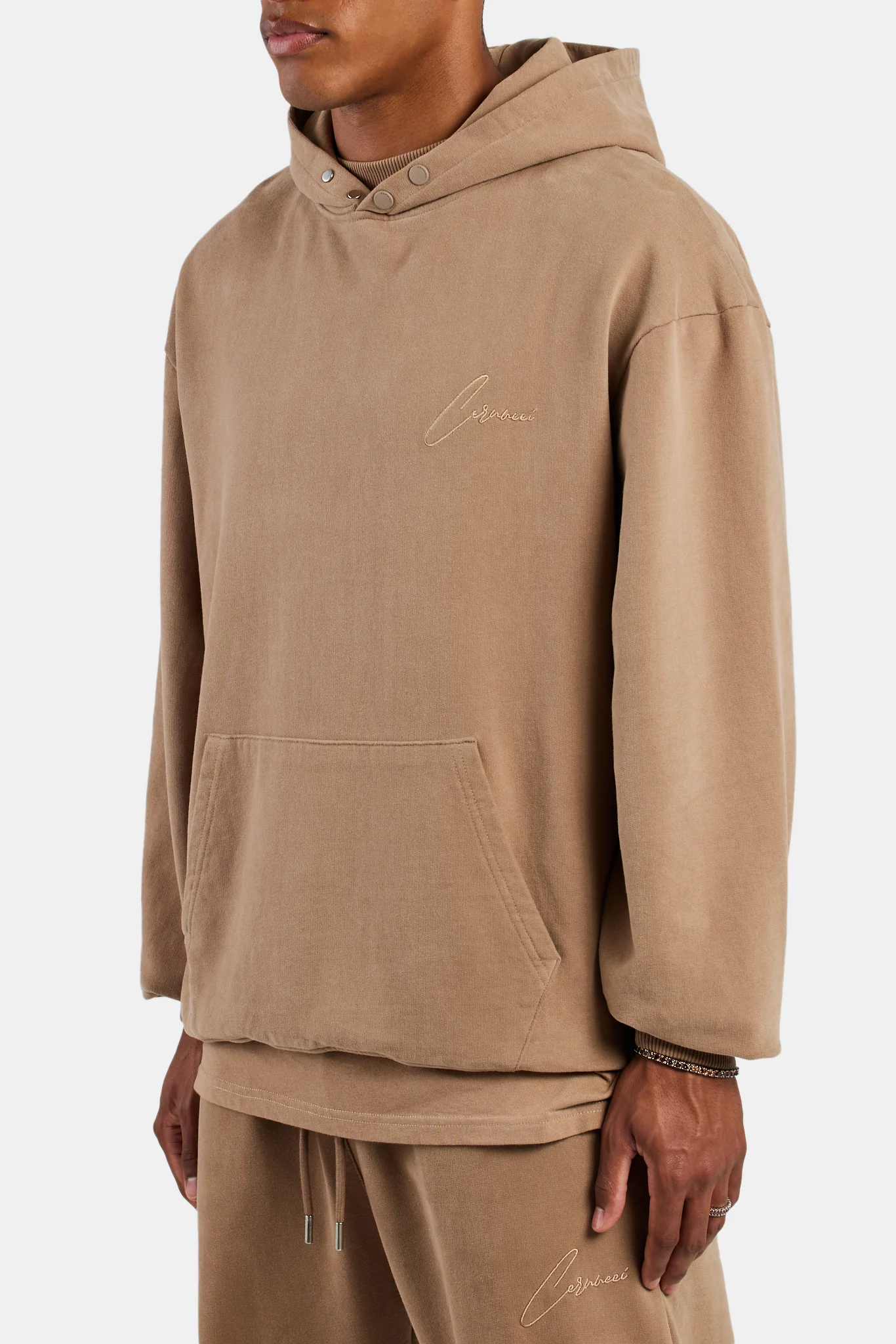 Cernucci Font Hoodie - Coffee - Image 3