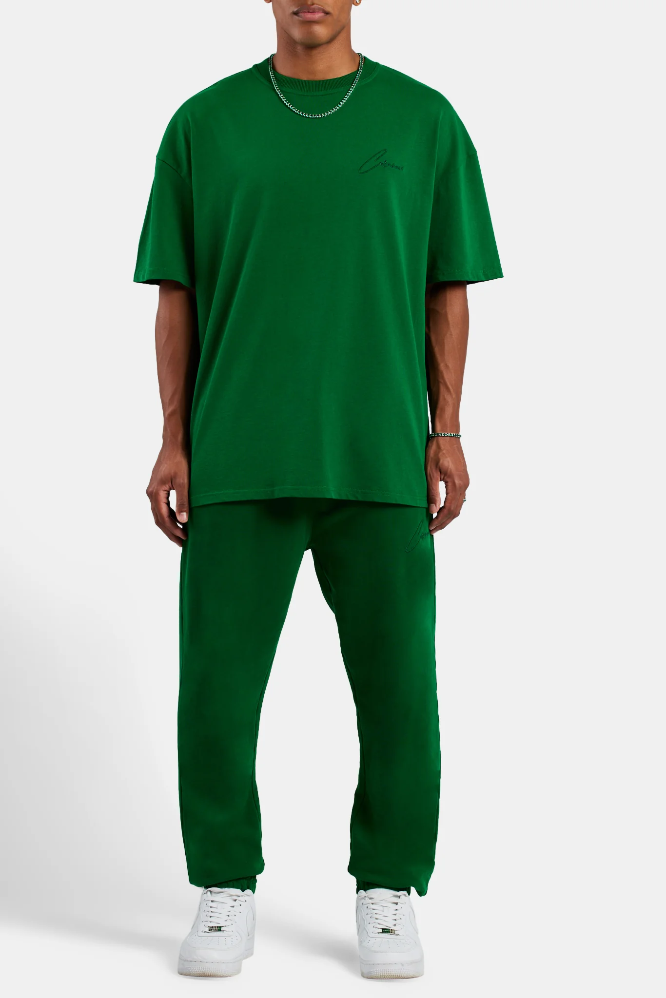 Cernucci Font Oversized T-Shirt - Dark Green - Image 2