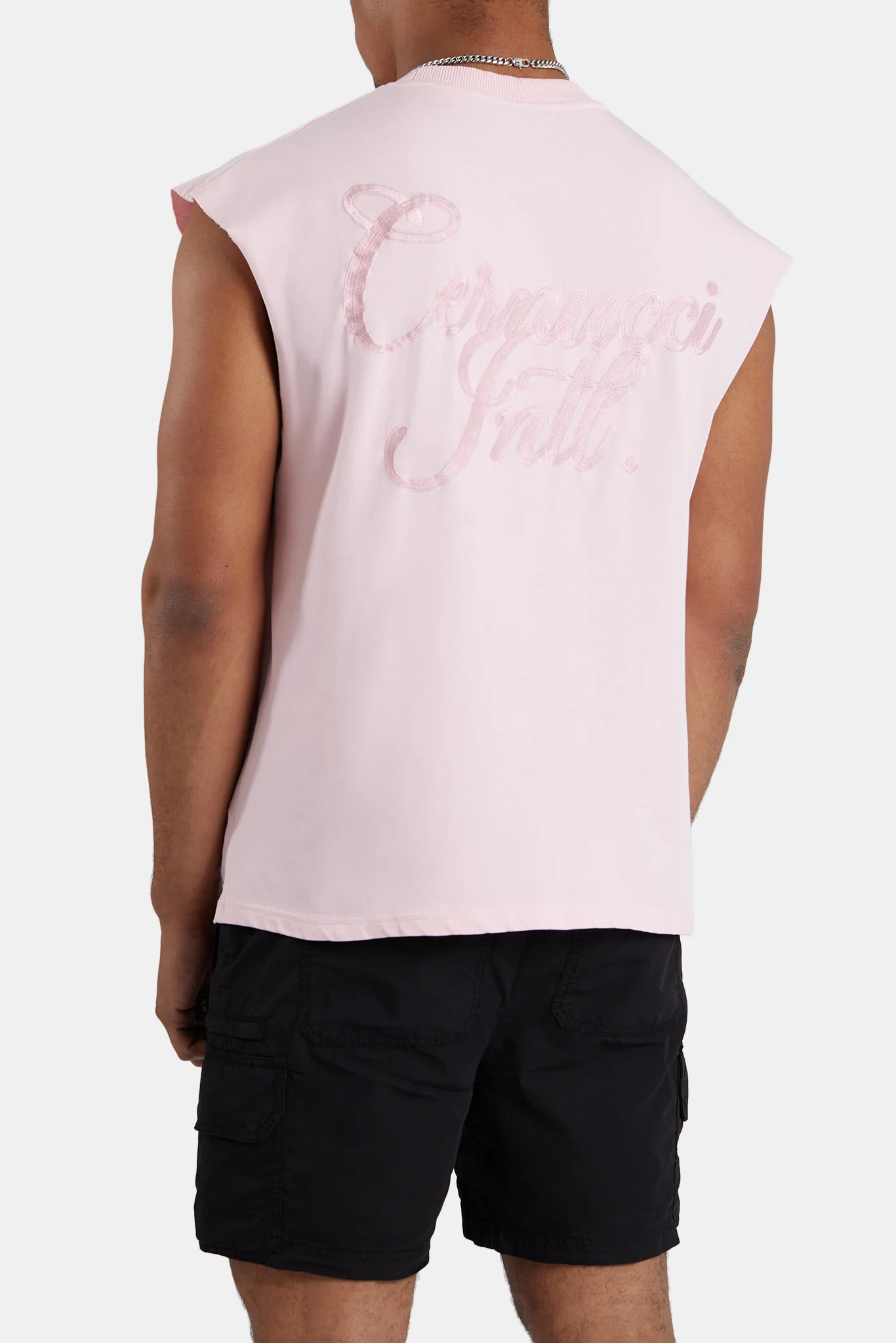 Cernucci International Embroidered Oversized Tank - Pink - Image 2