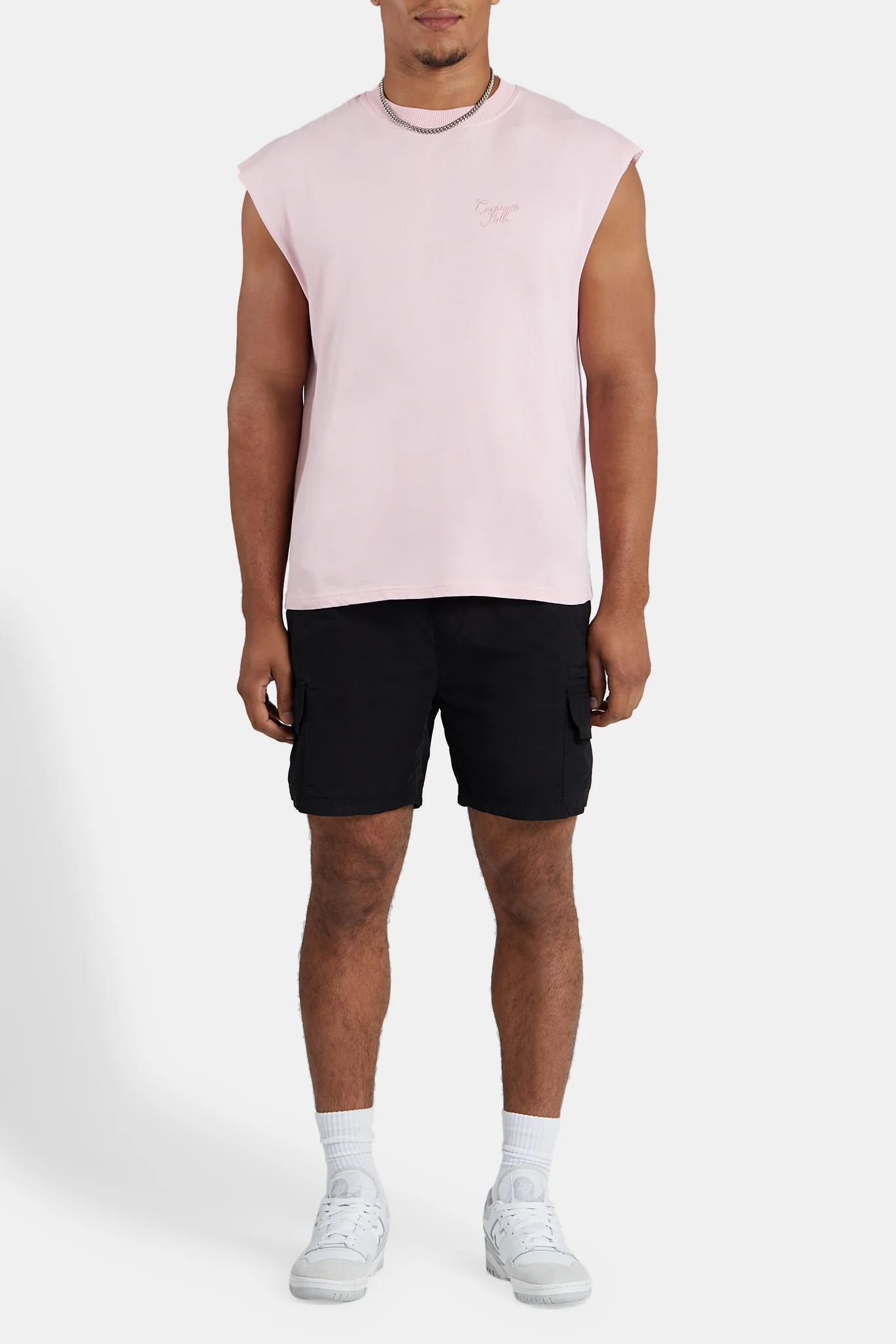 Cernucci International Embroidered Oversized Tank - Pink - Image 3