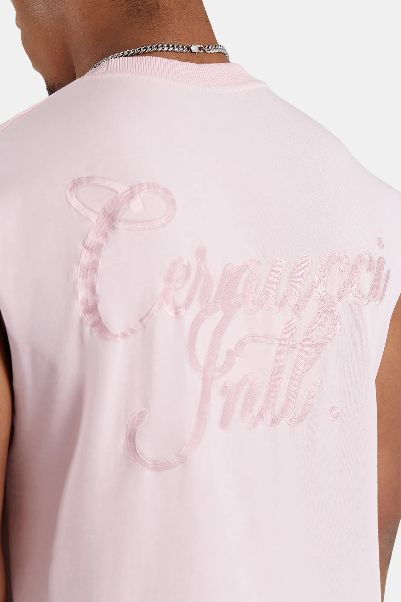 Cernucci International Embroidered Oversized Tank - Pink - Image 4