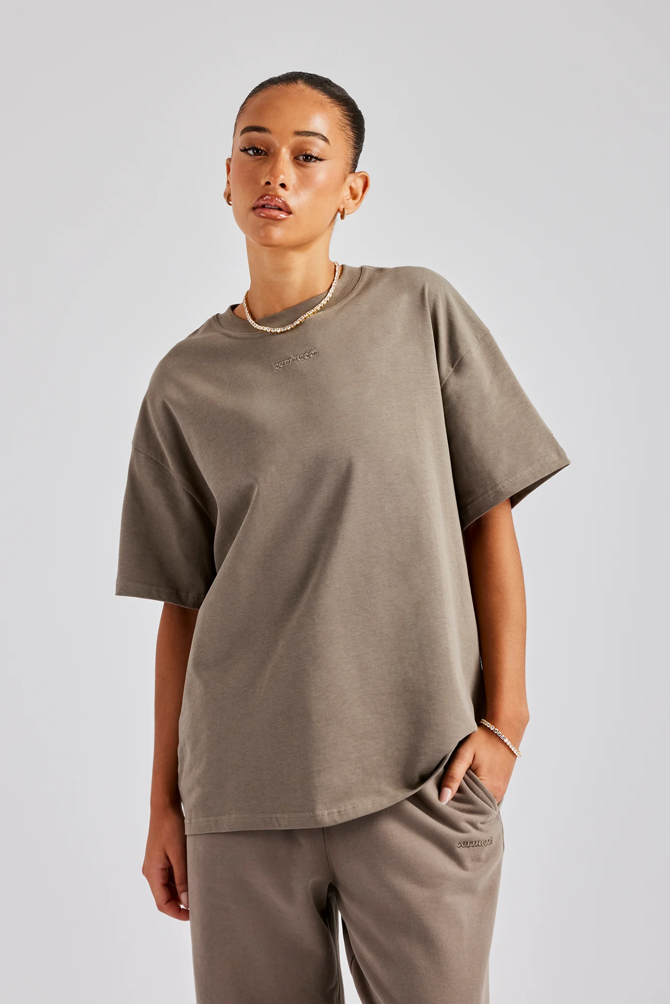 Cernucci Limited Oversized T-Shirt - Taupe - Image 2