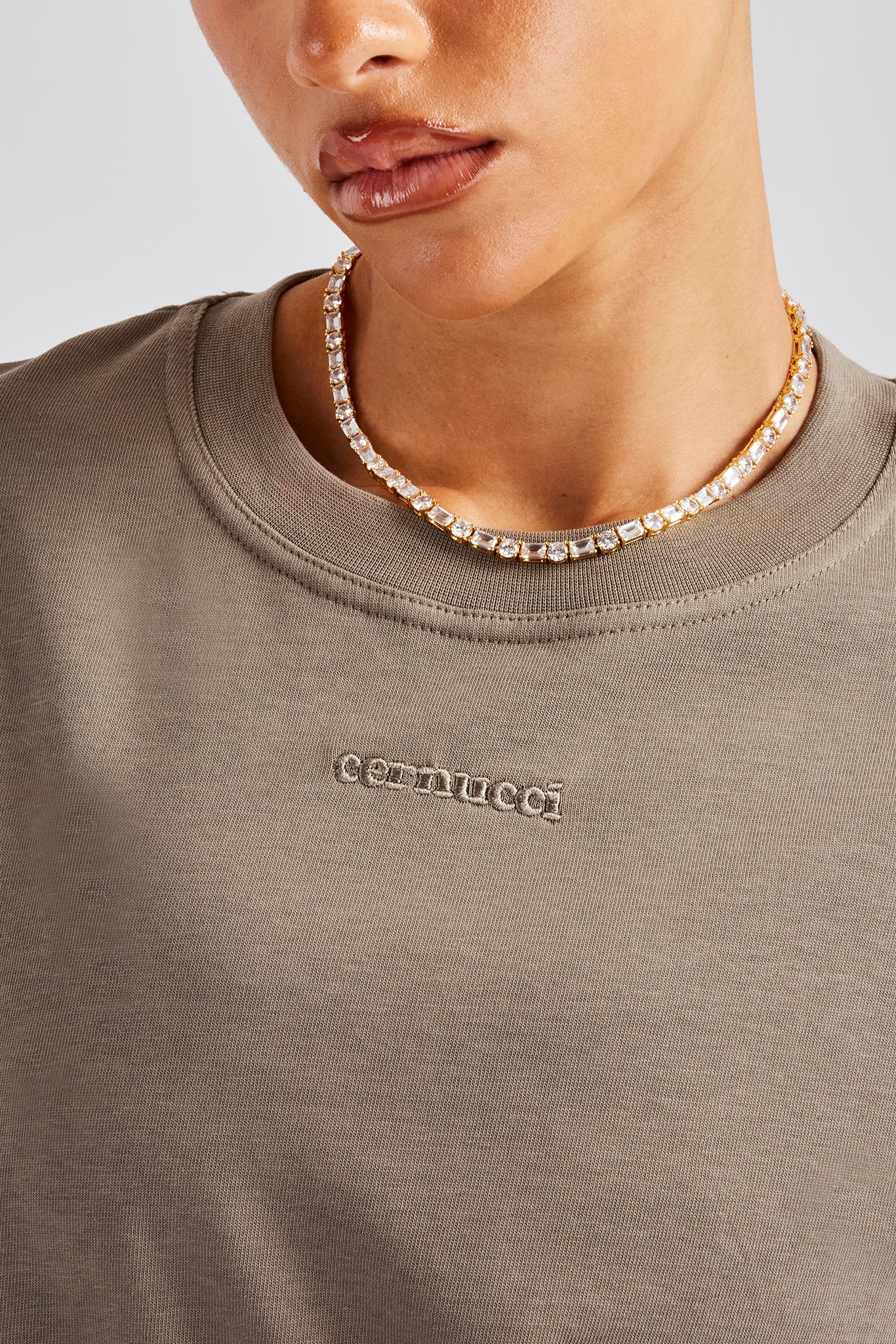 Cernucci Limited Oversized T-Shirt - Taupe - Image 3