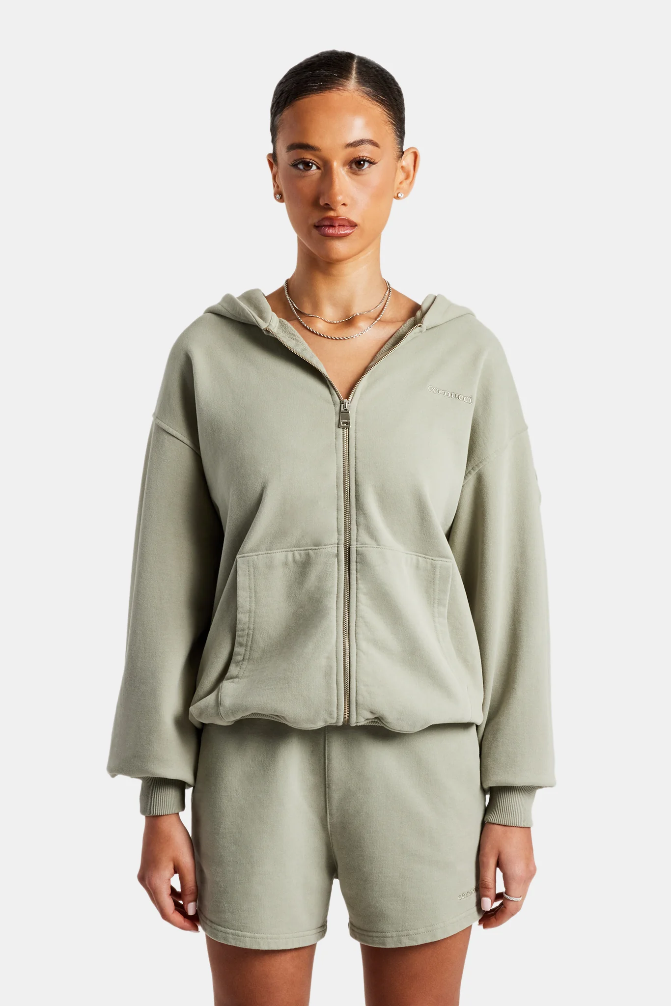 Cernucci Limited Zip Through Hoodie - Sage - Image 2