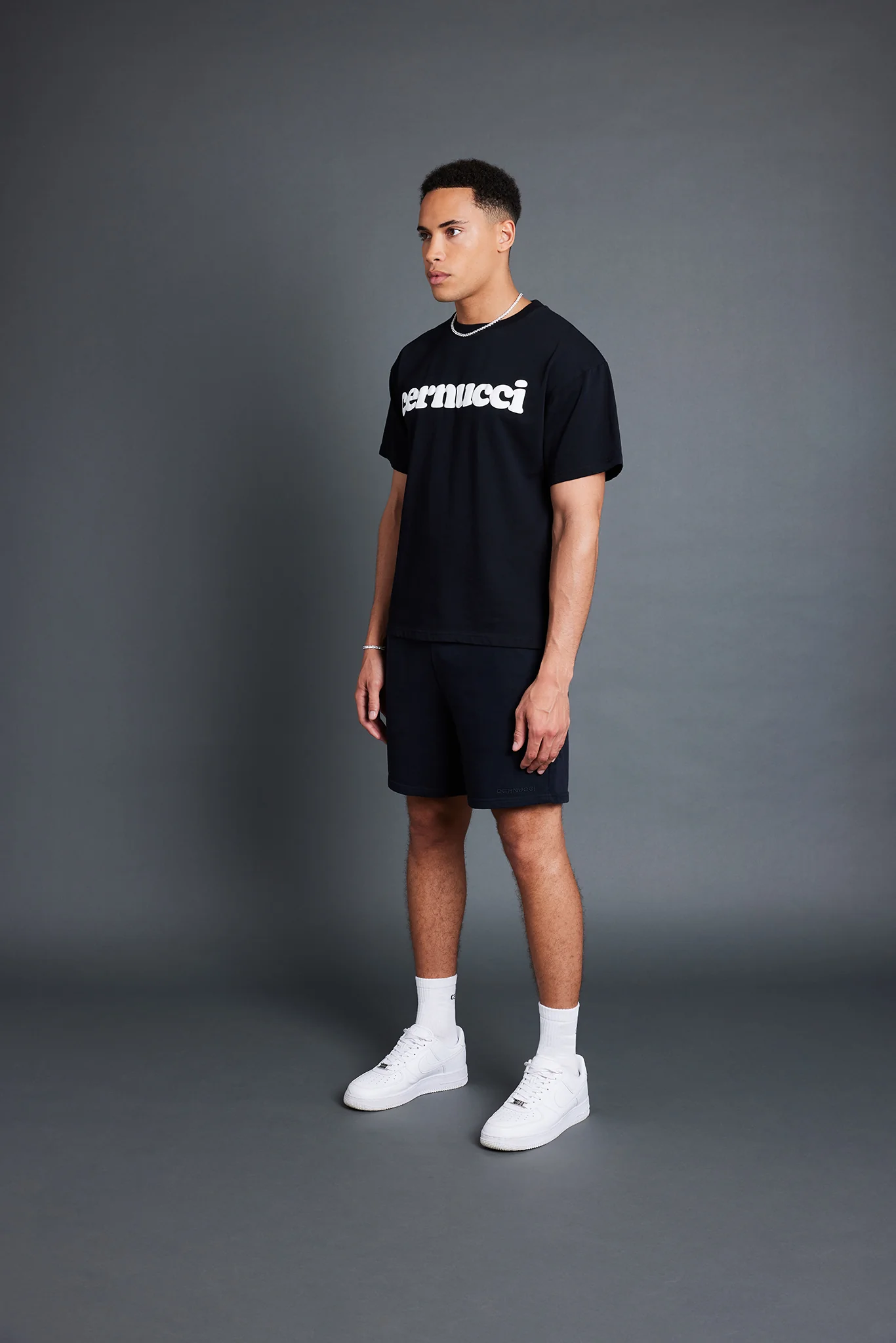 Cernucci Mens Puff Print T-Shirt - Black - Image 2