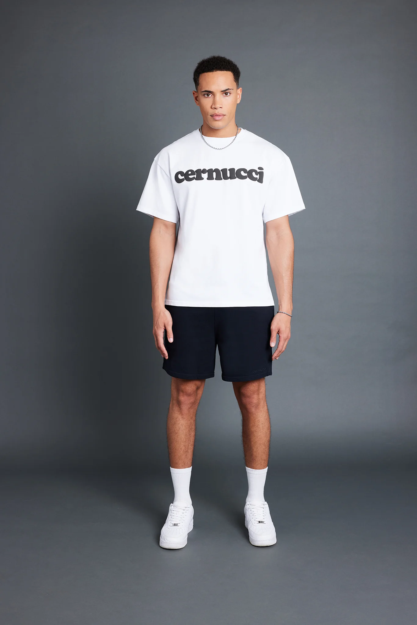 Cernucci Mens Puff Print T-Shirt - White - Image 4