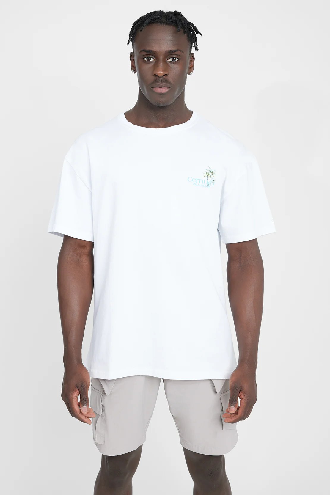 Cernucci Palm House Graphic T-Shirt - White - Image 3