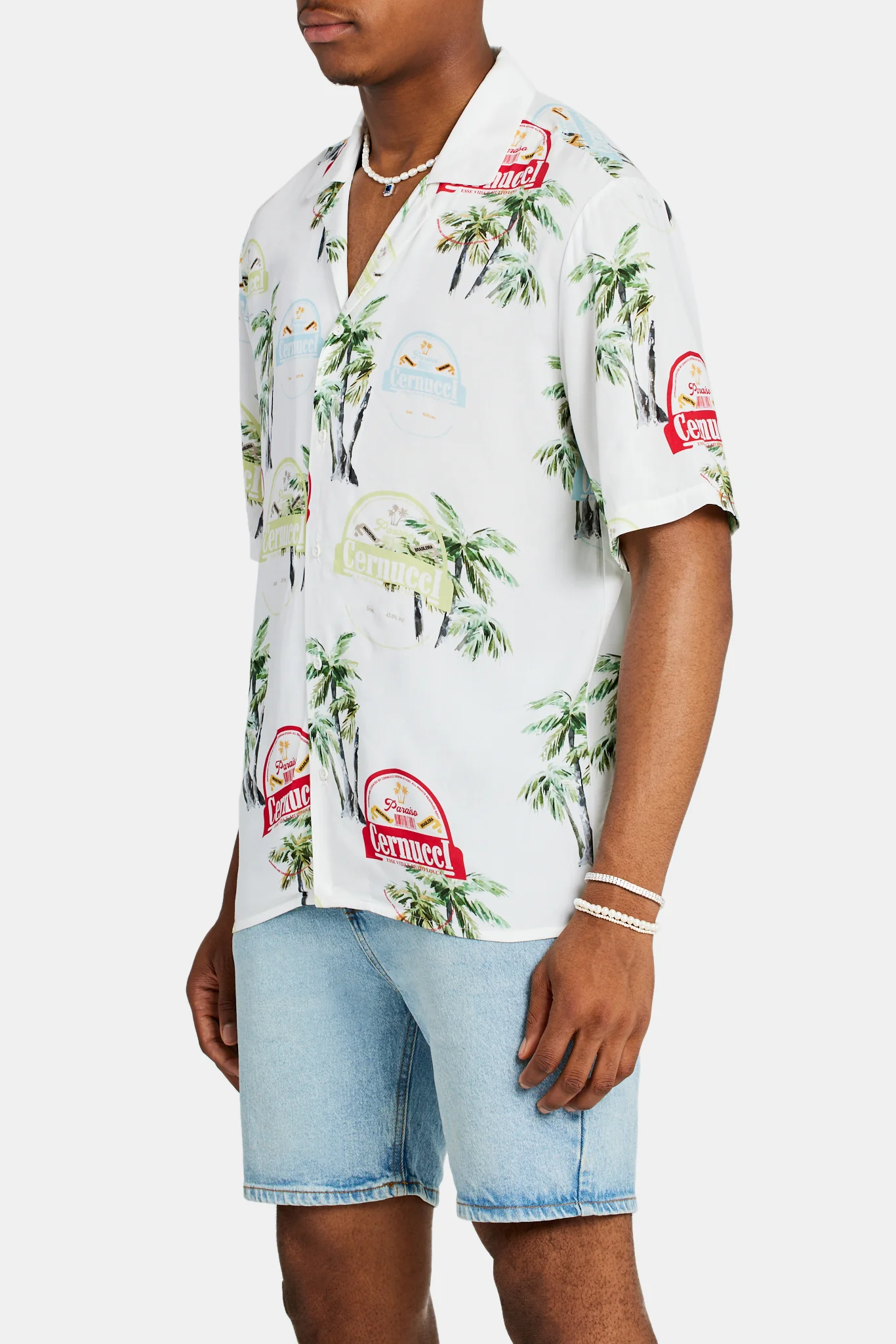 Cernucci Palm Repeat Printed Shirt - Image 3