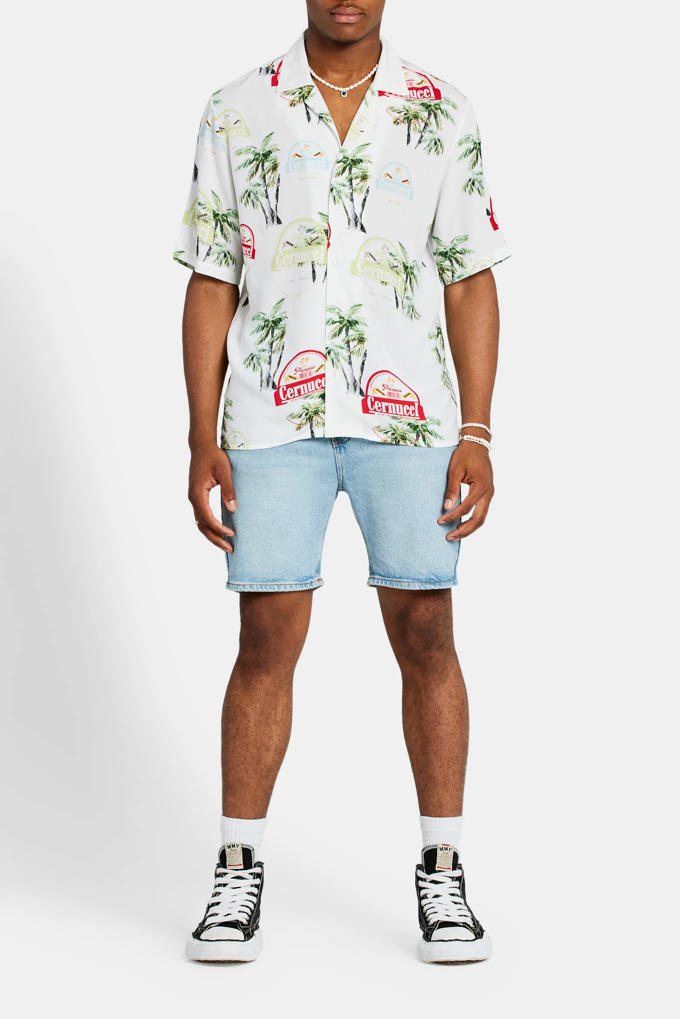 Cernucci Palm Repeat Printed Shirt - Image 4