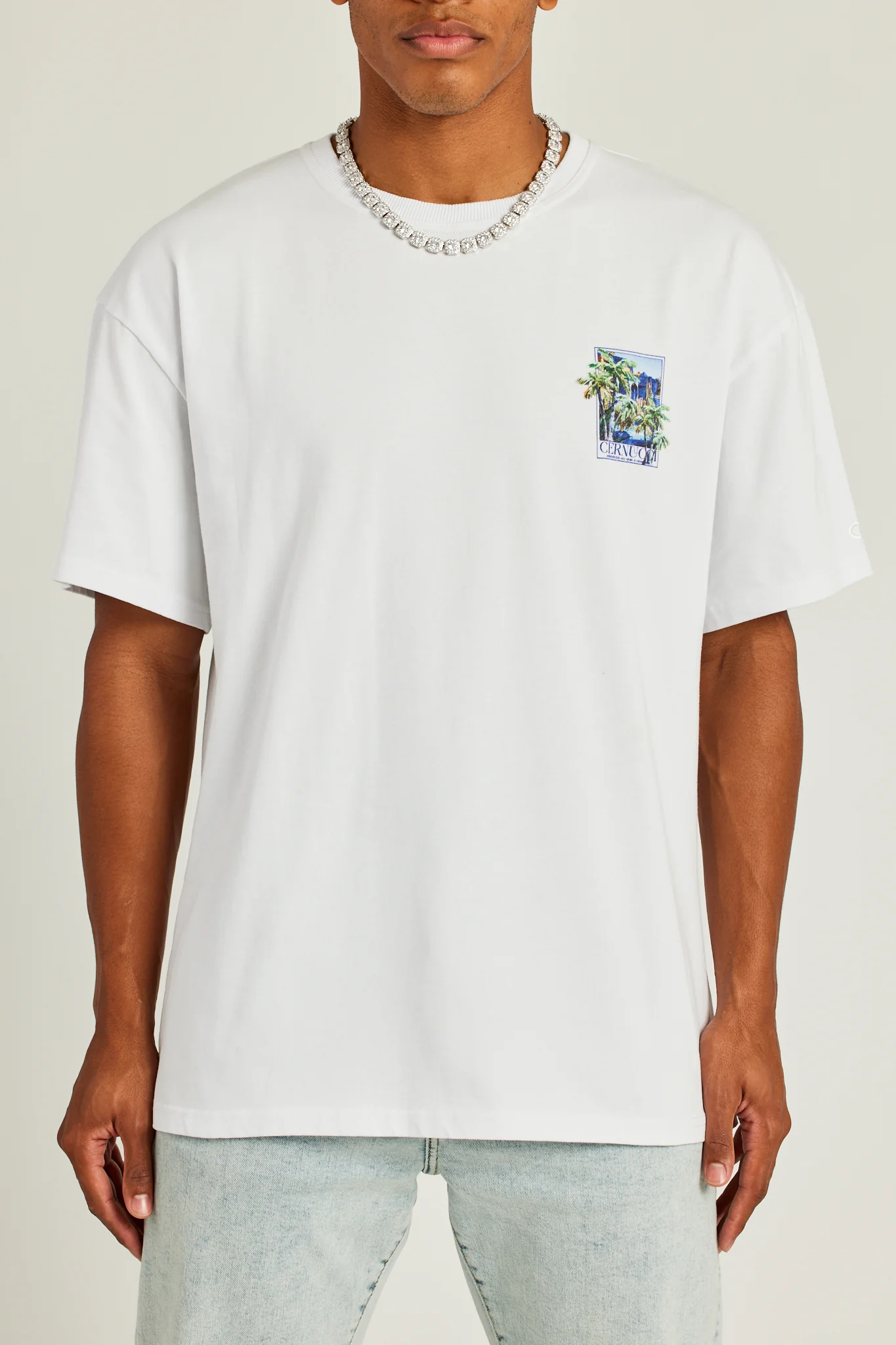 Cernucci Palm Villa Graphic T-Shirt - White - Image 2