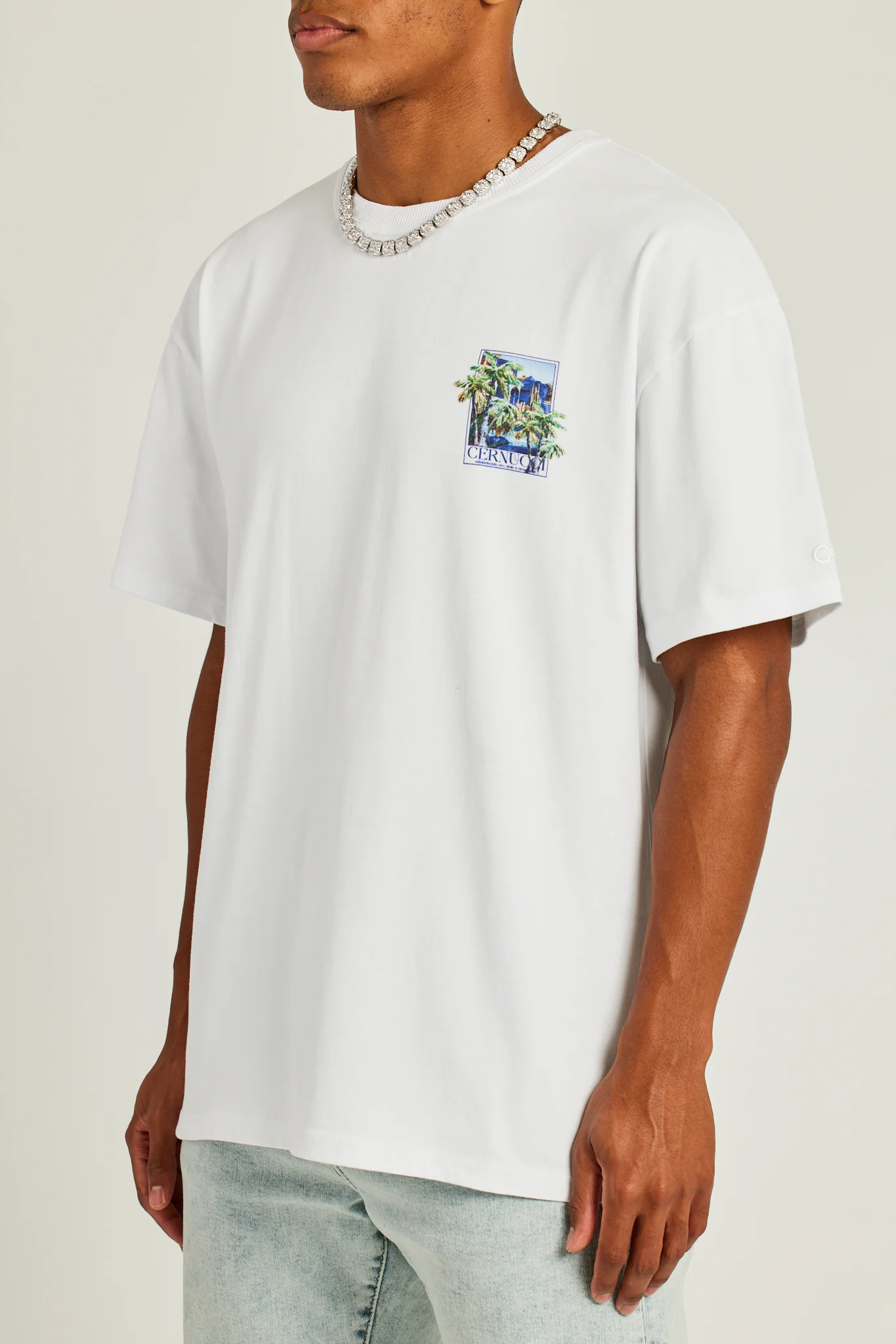Cernucci Palm Villa Graphic T-Shirt - White - Image 4