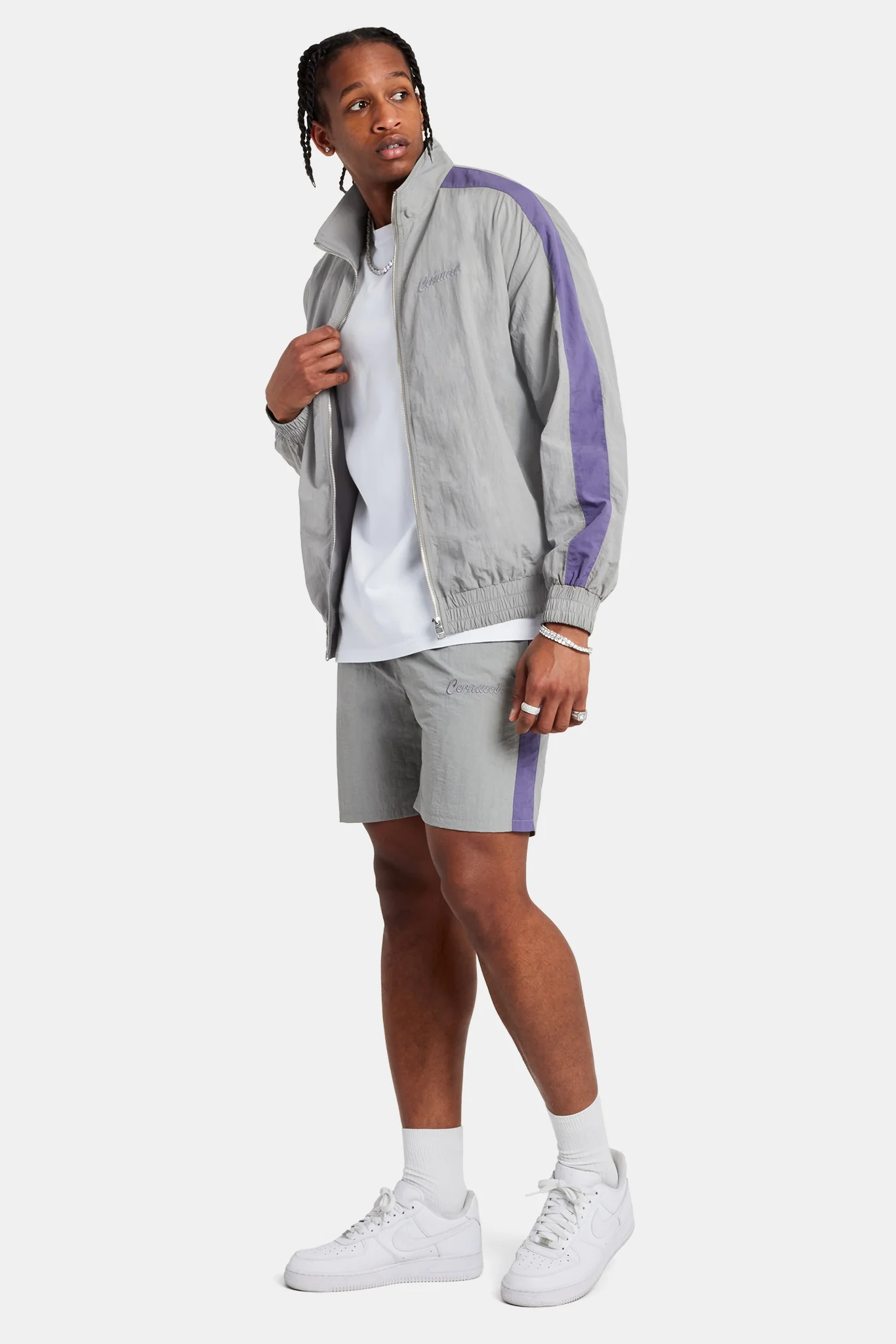 Cernucci Panelled Nylon Relaxed Short - Charcoal - Image 2