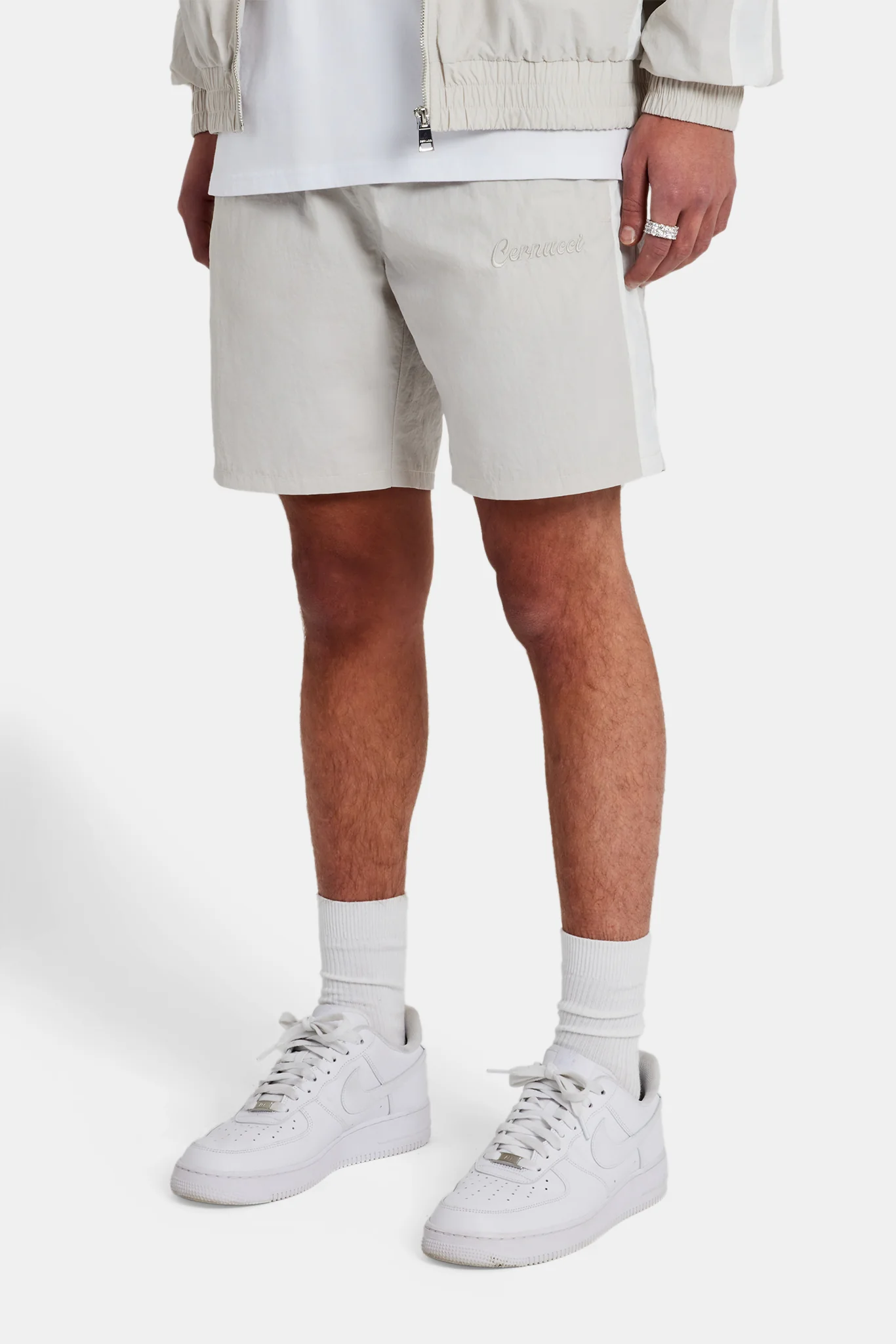Cernucci Panelled Nylon Relaxed Short - Stone - Image 3