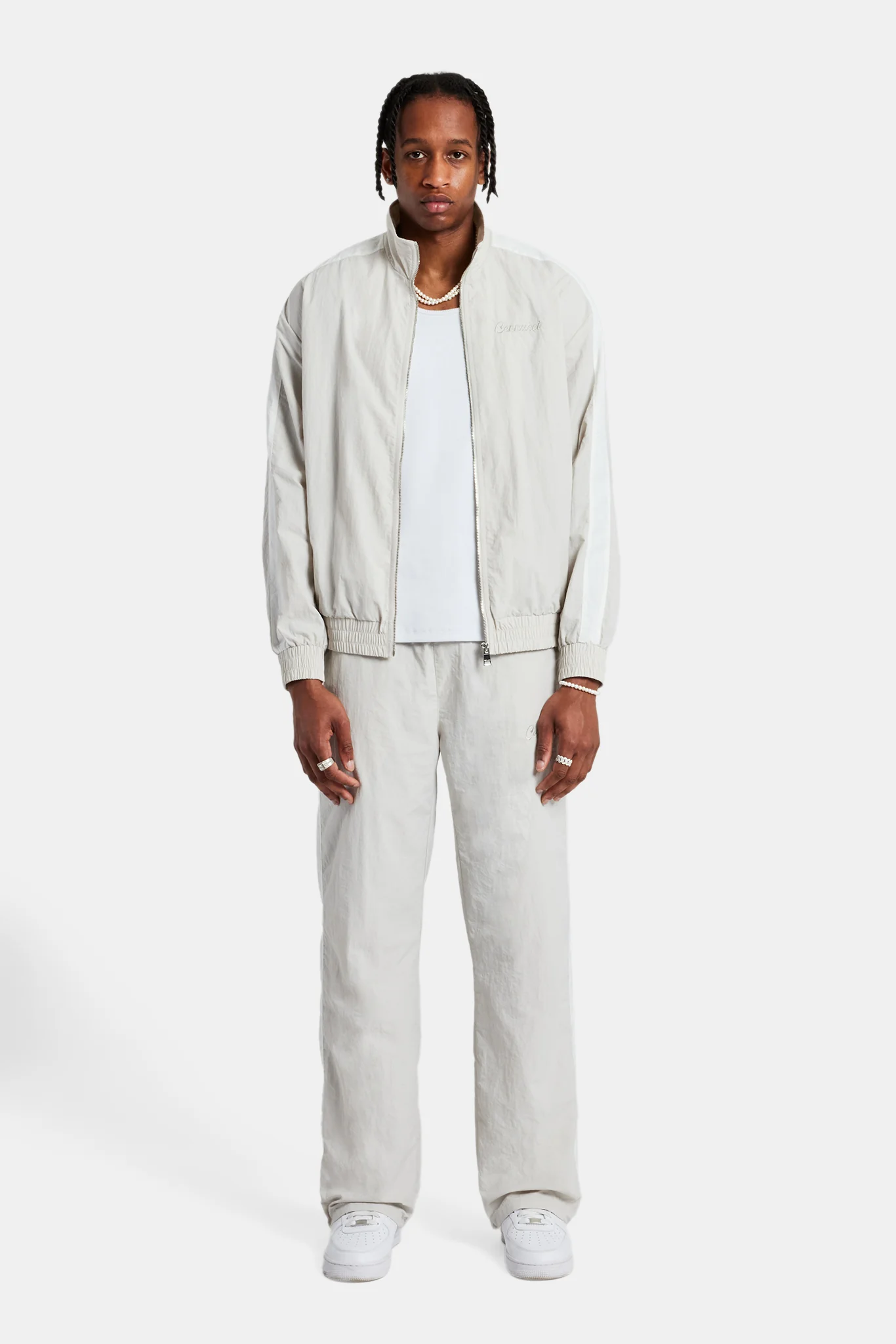 Cernucci Panelled Nylon Tracksuit - Stone - Image 3
