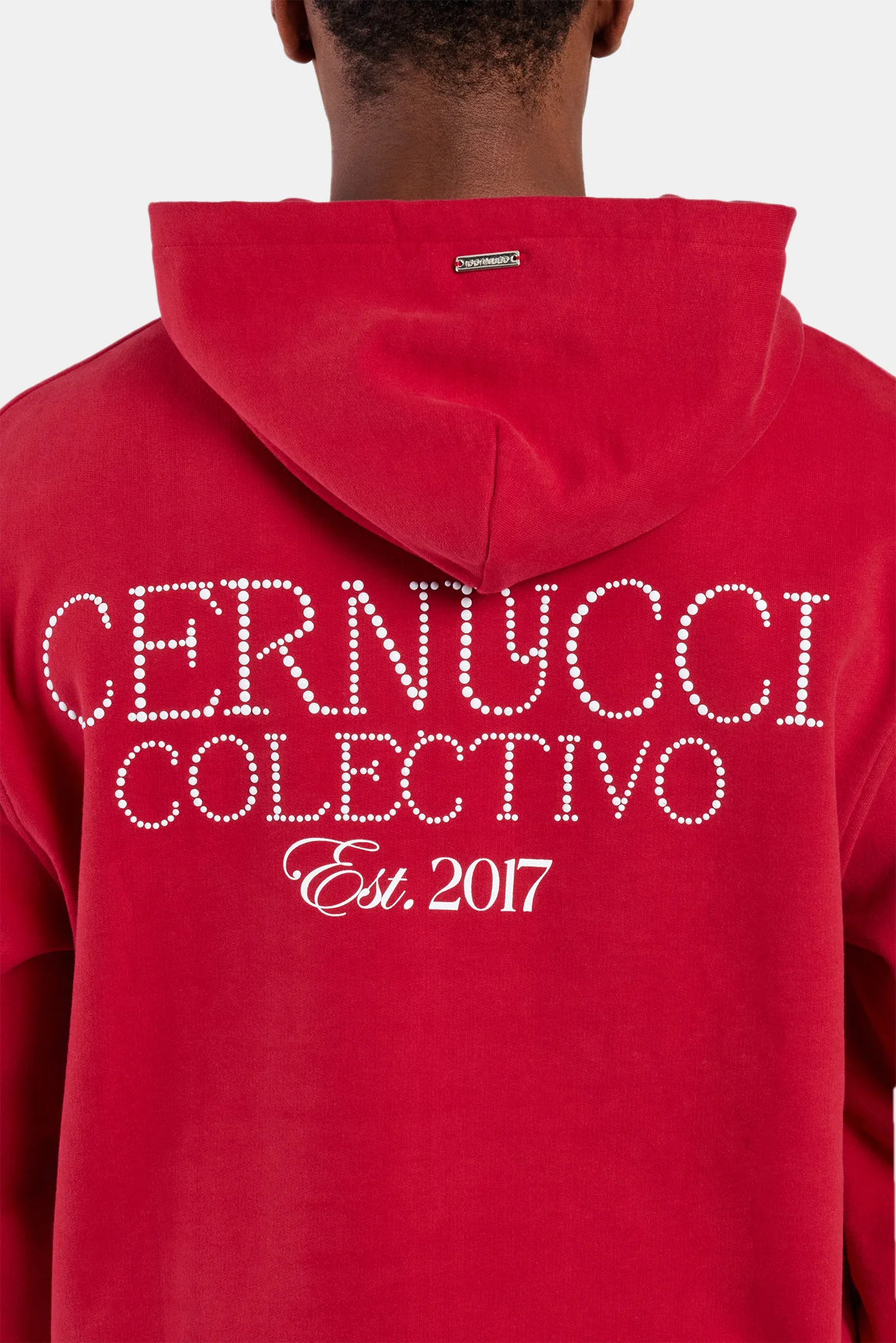 Cernucci Pearl Embellished Hoodie - Red - Image 4