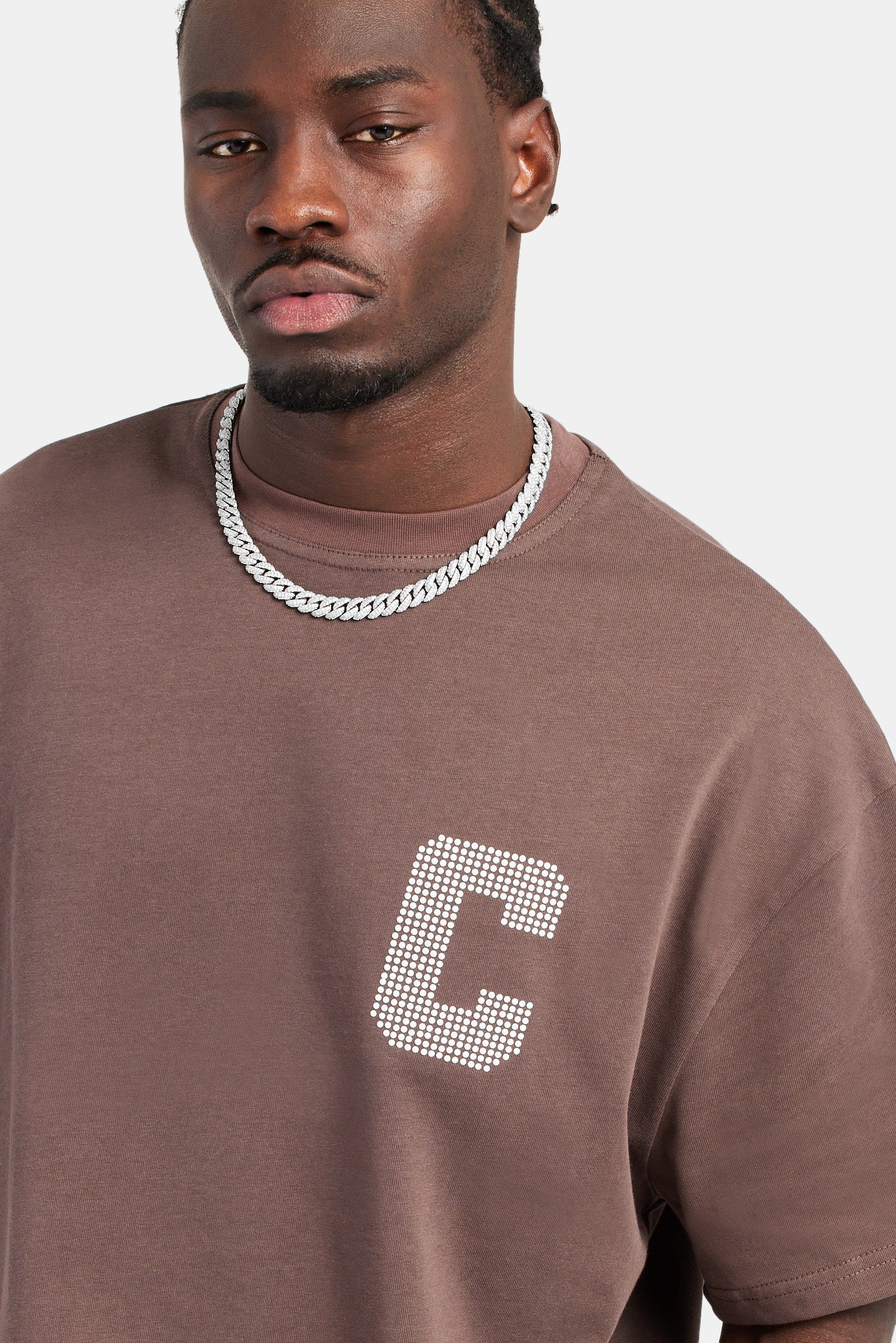 Cernucci Pearl Oversized T-Shirt - Chocolate - Image 2