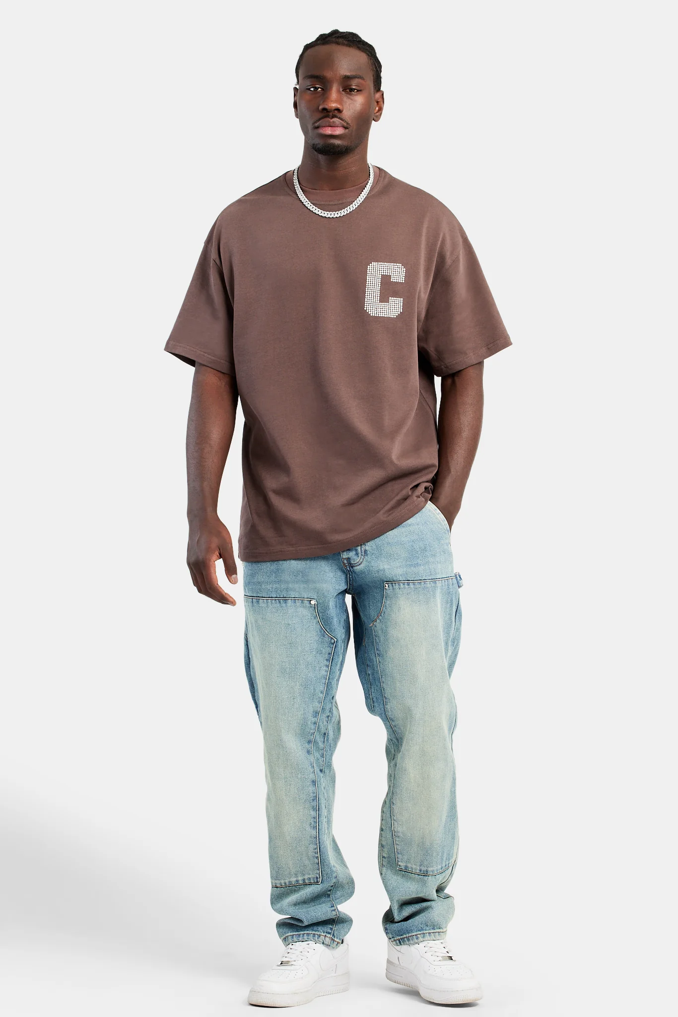 Cernucci Pearl Oversized T-Shirt - Chocolate - Image 3