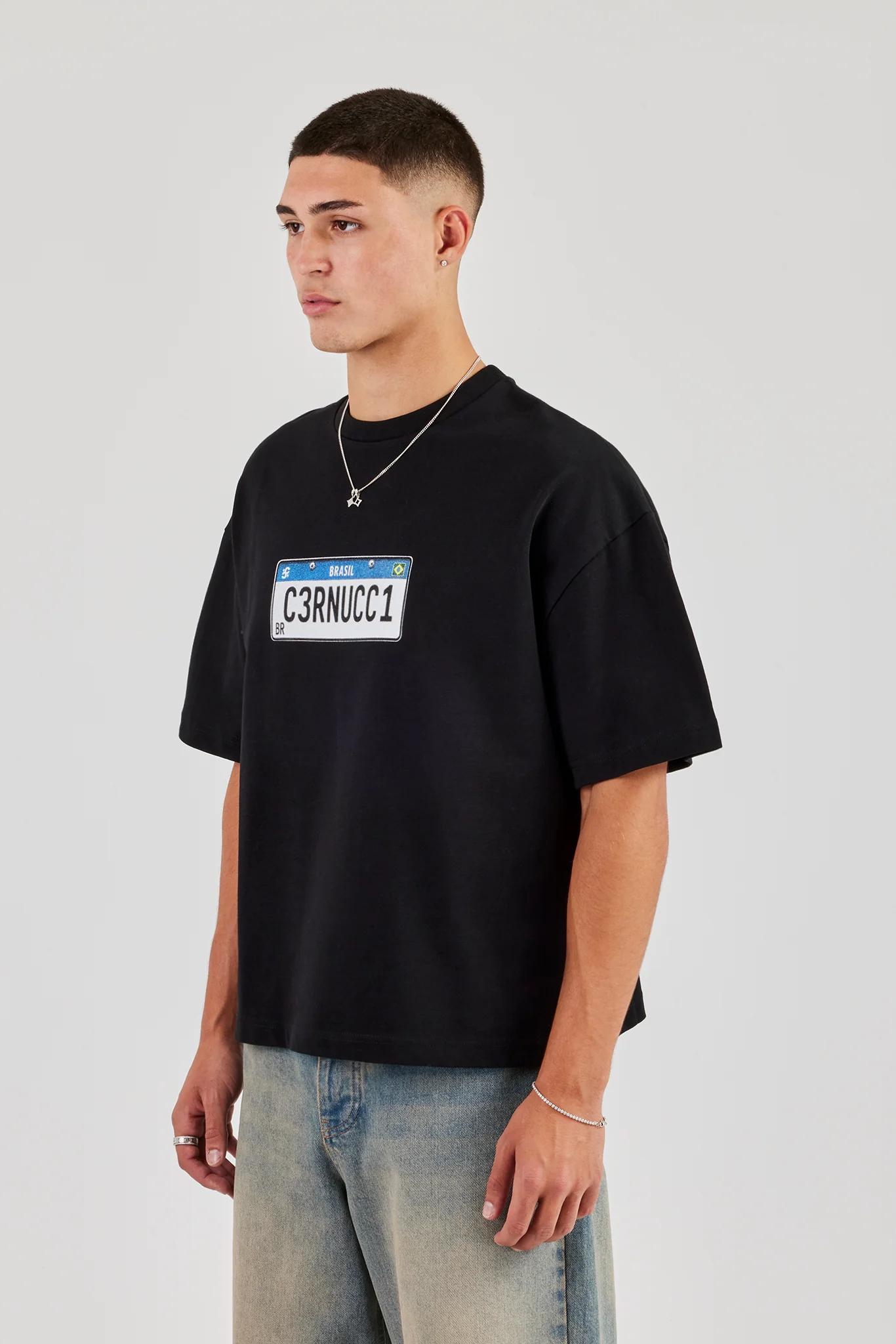 Cernucci Plate Boxy T-Shirt - Black - Image 4